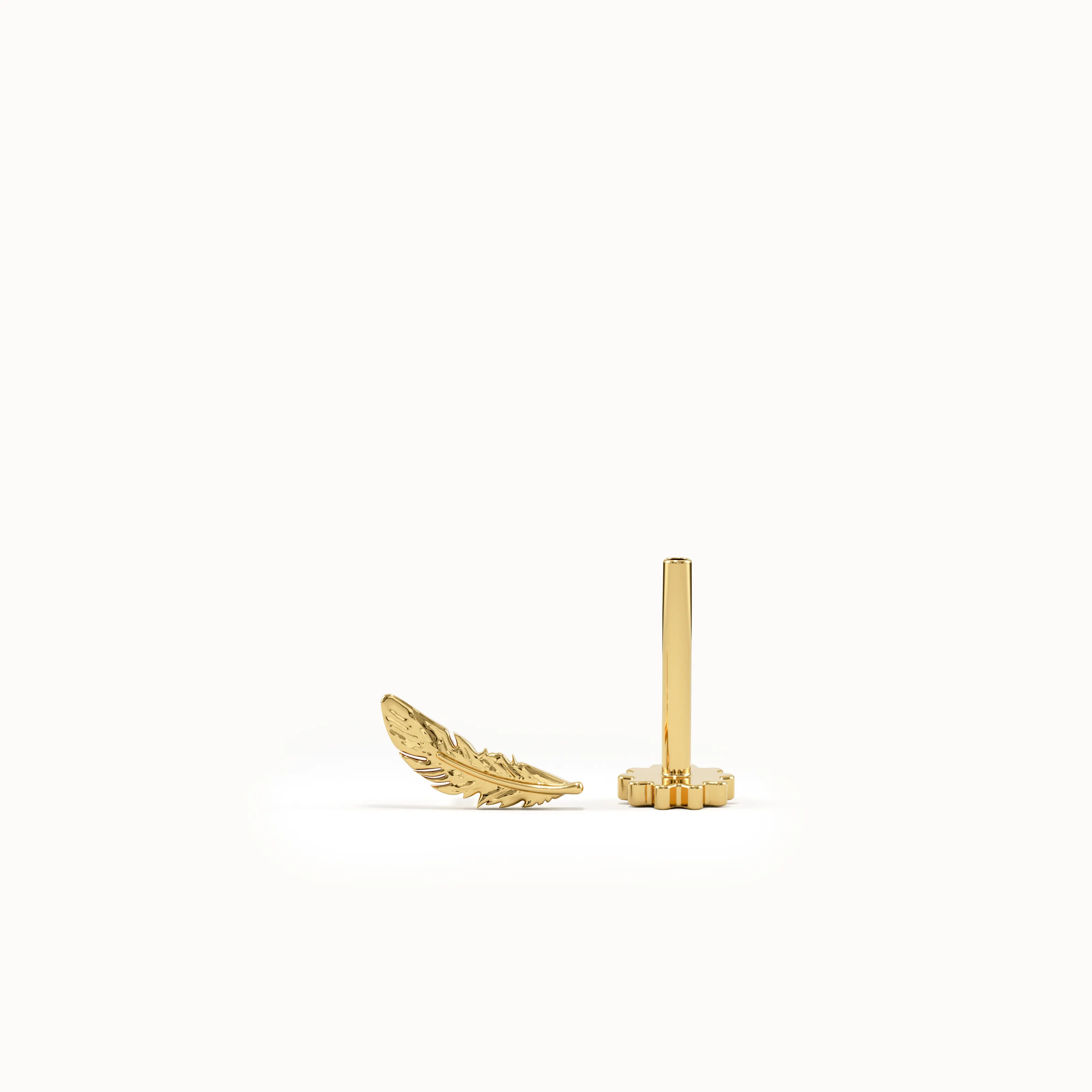 Gold Feather Piercing - BRENNMORE