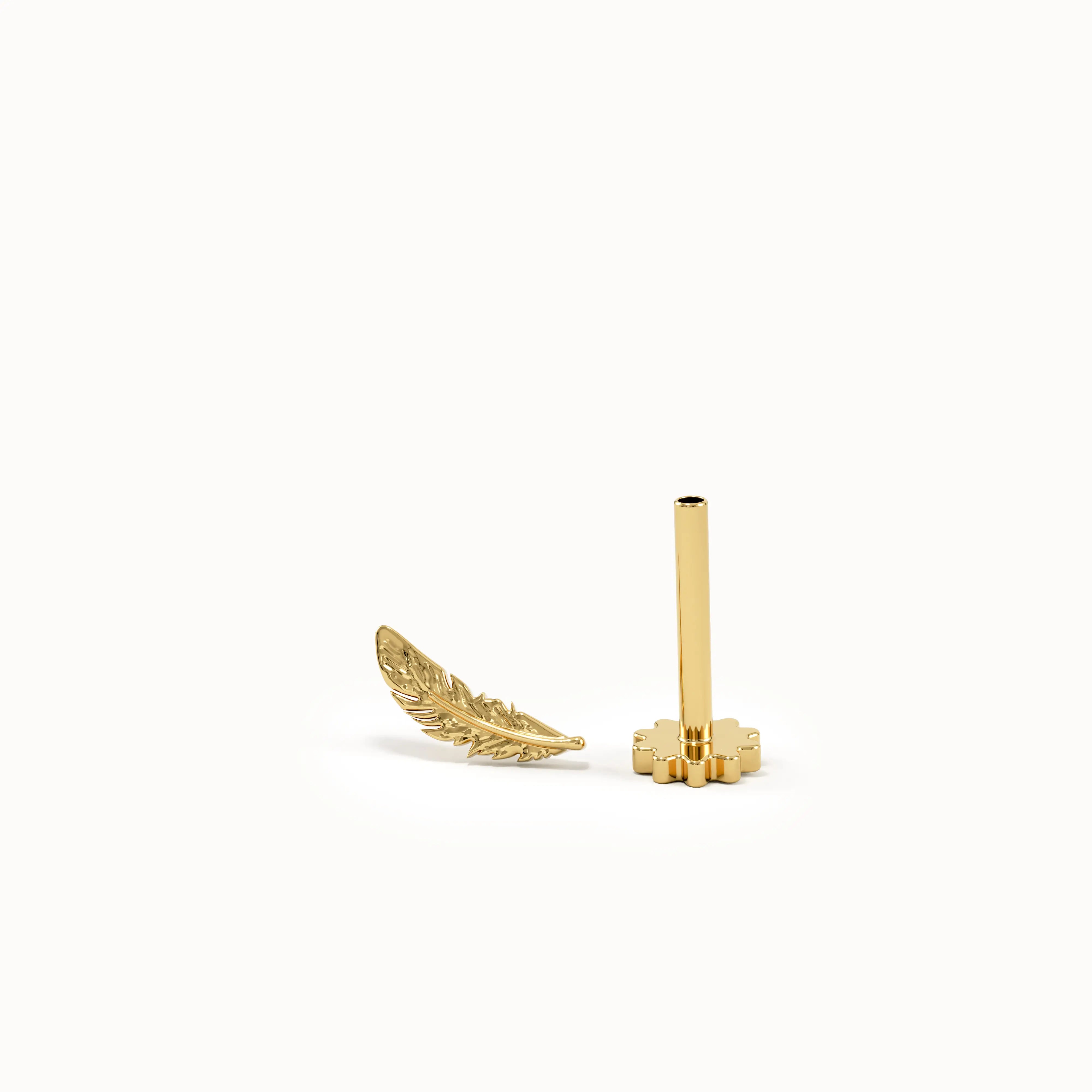 Gold Feather Piercing - BRENNMORE