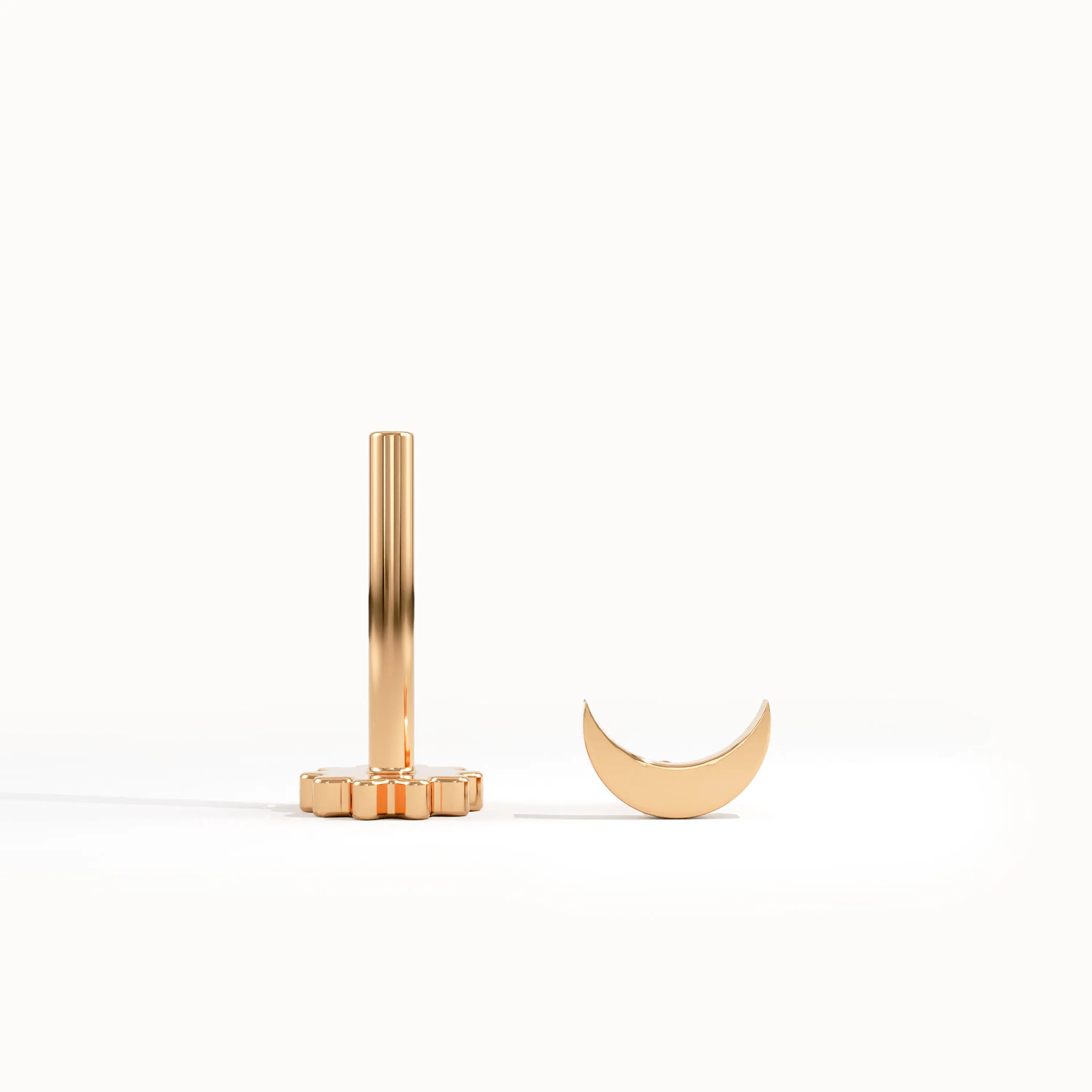 Gold Moon Piercing Earrings - BRENNMORE 