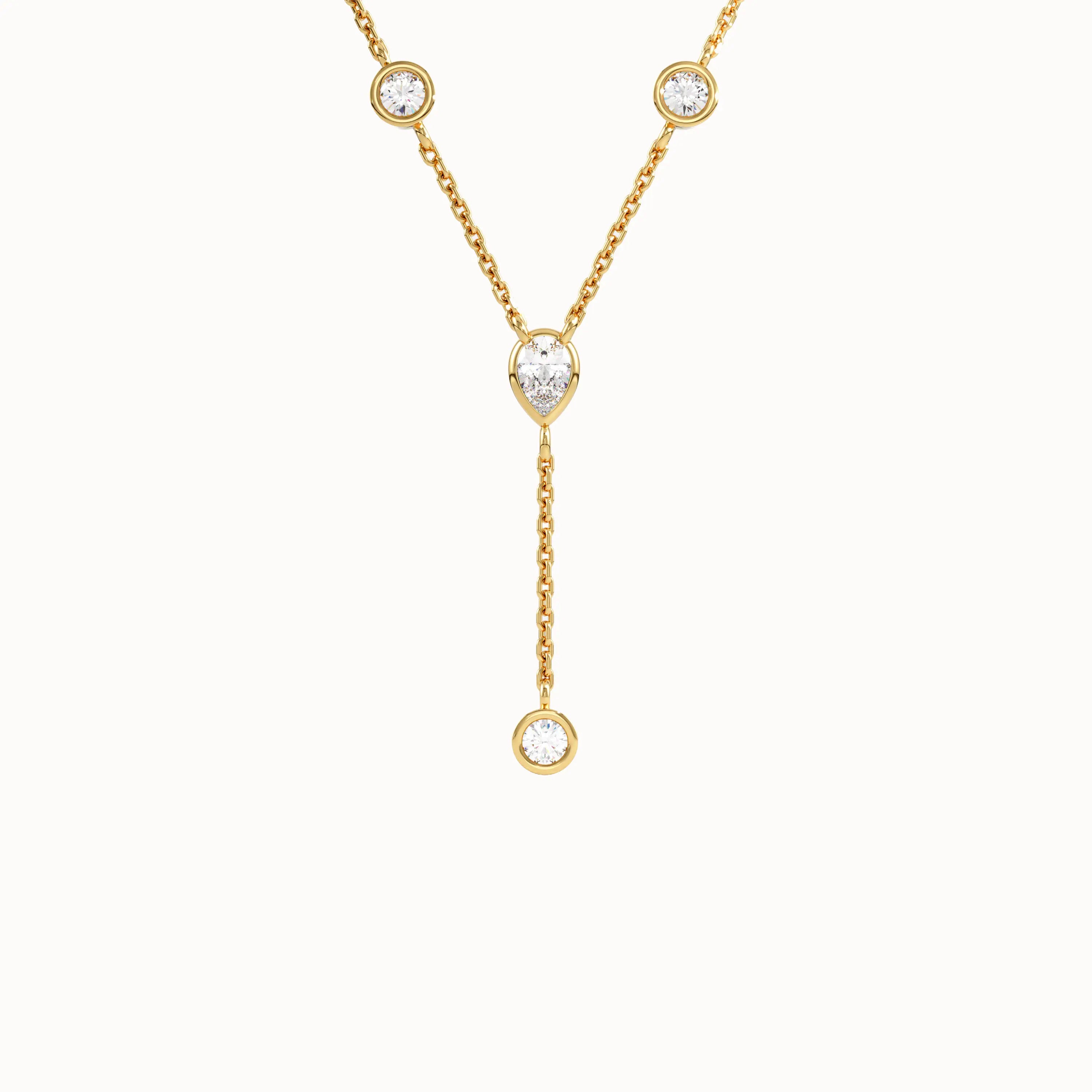 Lab Diamond Lariat Necklace for Women - BRENNMORE 