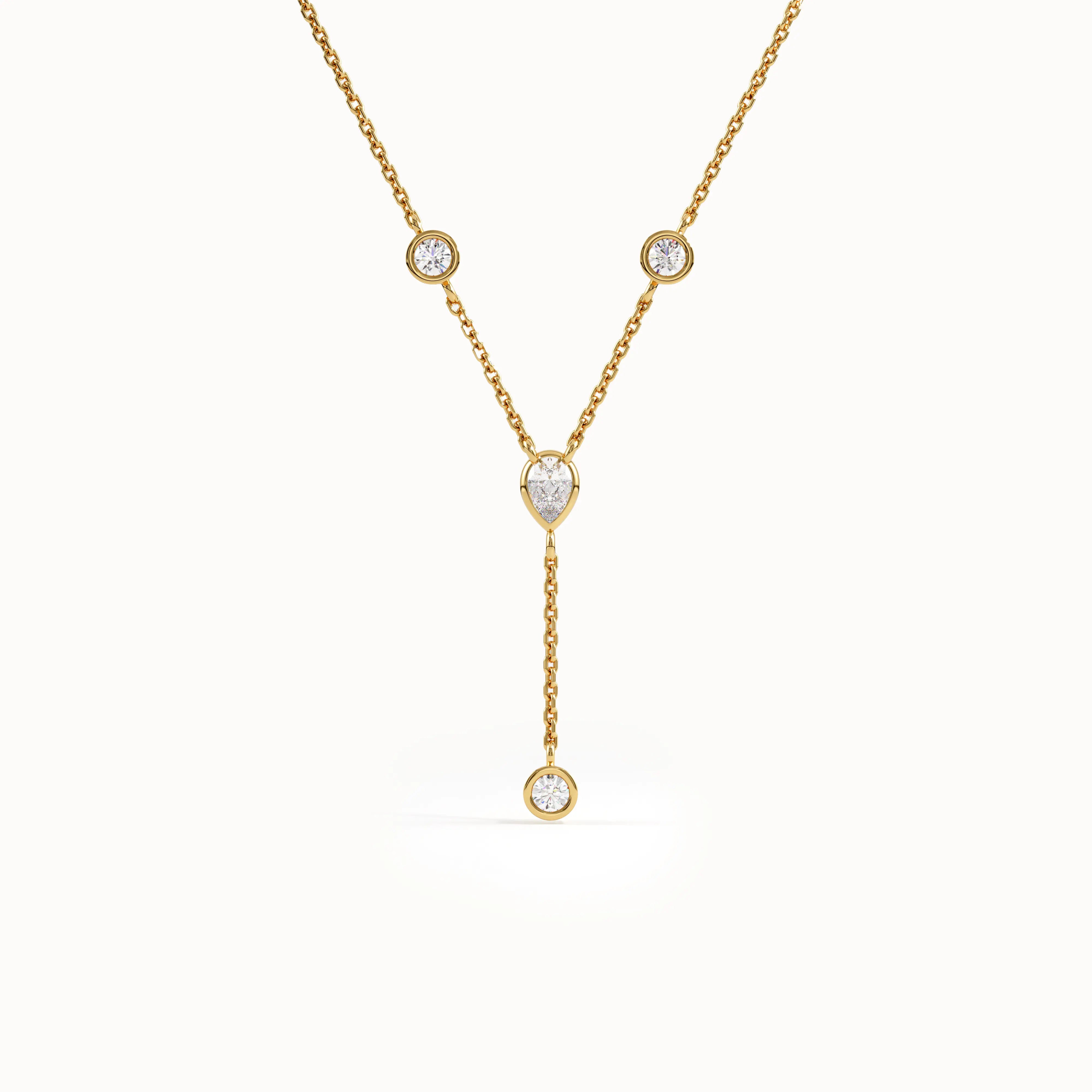 Womens Lab Diamond Lariat Necklace - BRENNMORE 