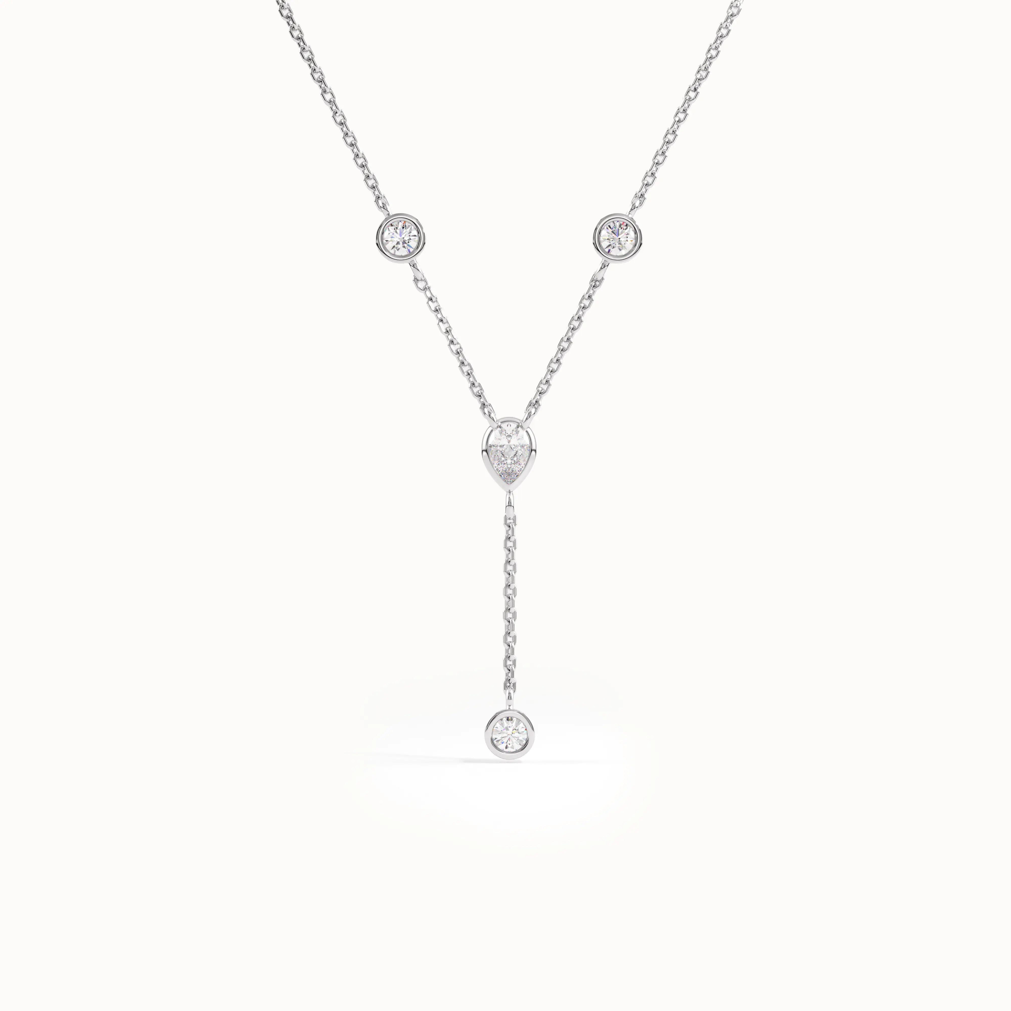 Womens Lab Diamond Lariat Necklace - BRENNMORE 
