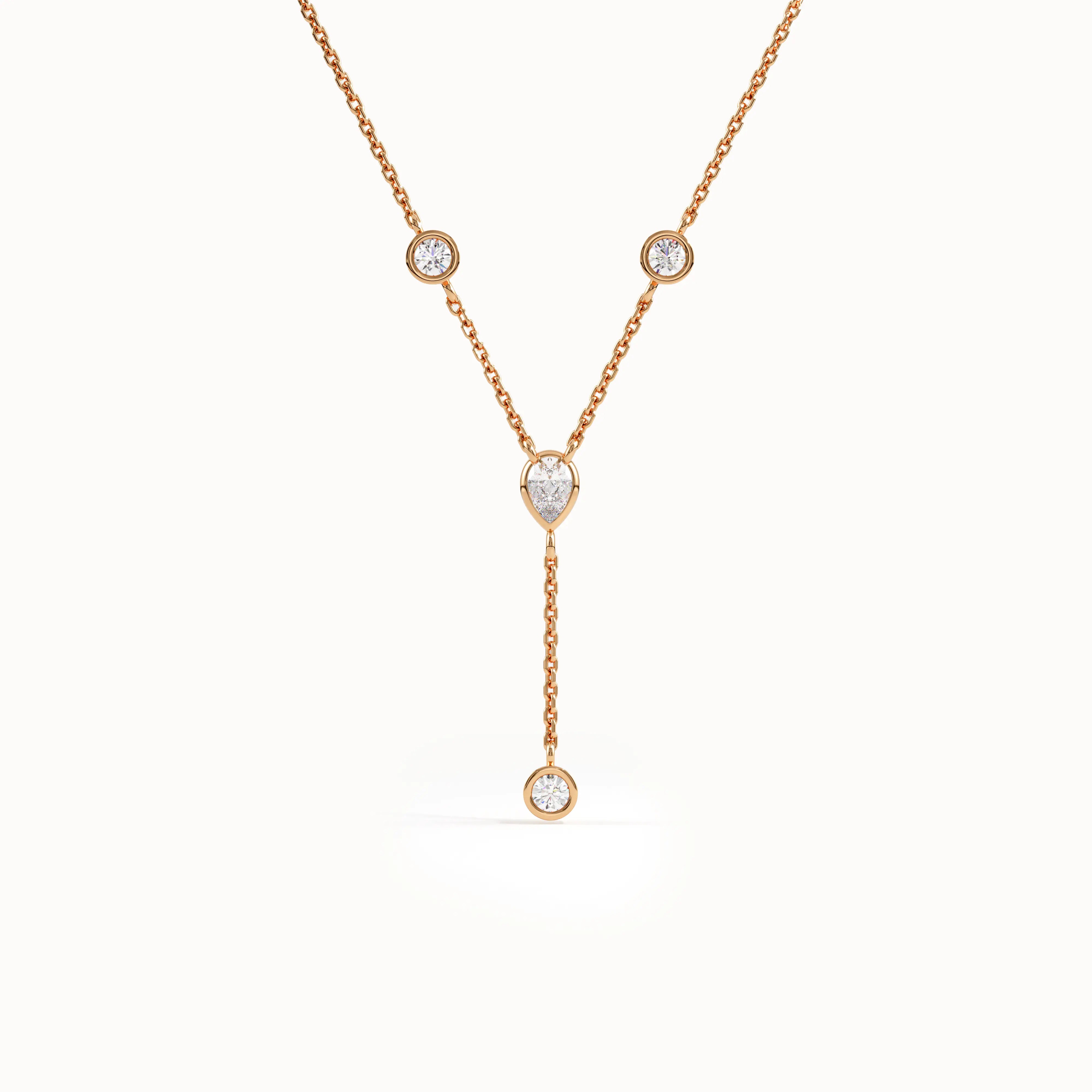 Womens Lab Diamond Lariat Necklace - BRENNMORE 
