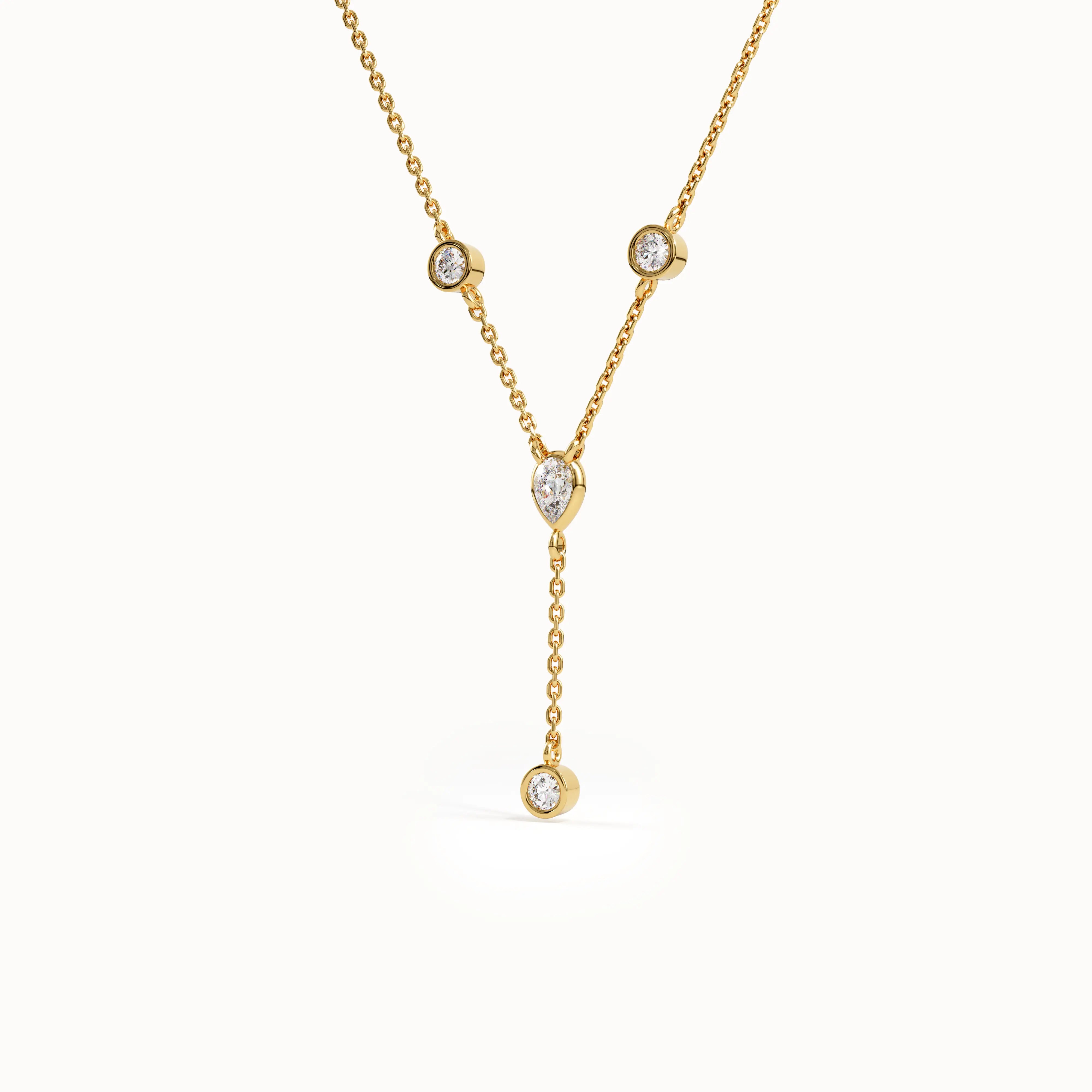 Womens Lab Diamond Lariat Necklace - BRENNMORE 