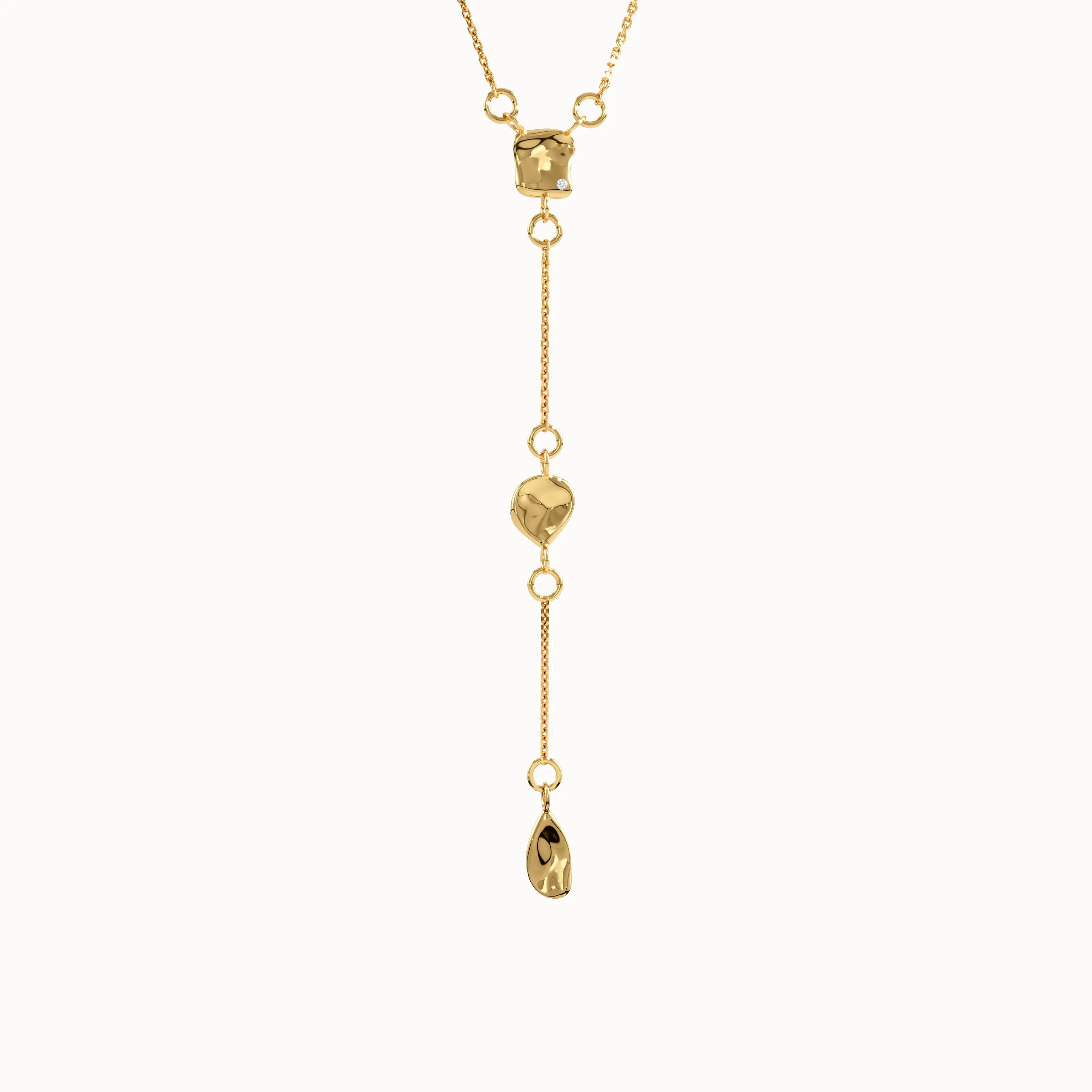 14k Gold Y Drop Necklace for Women - BRENNMORE 