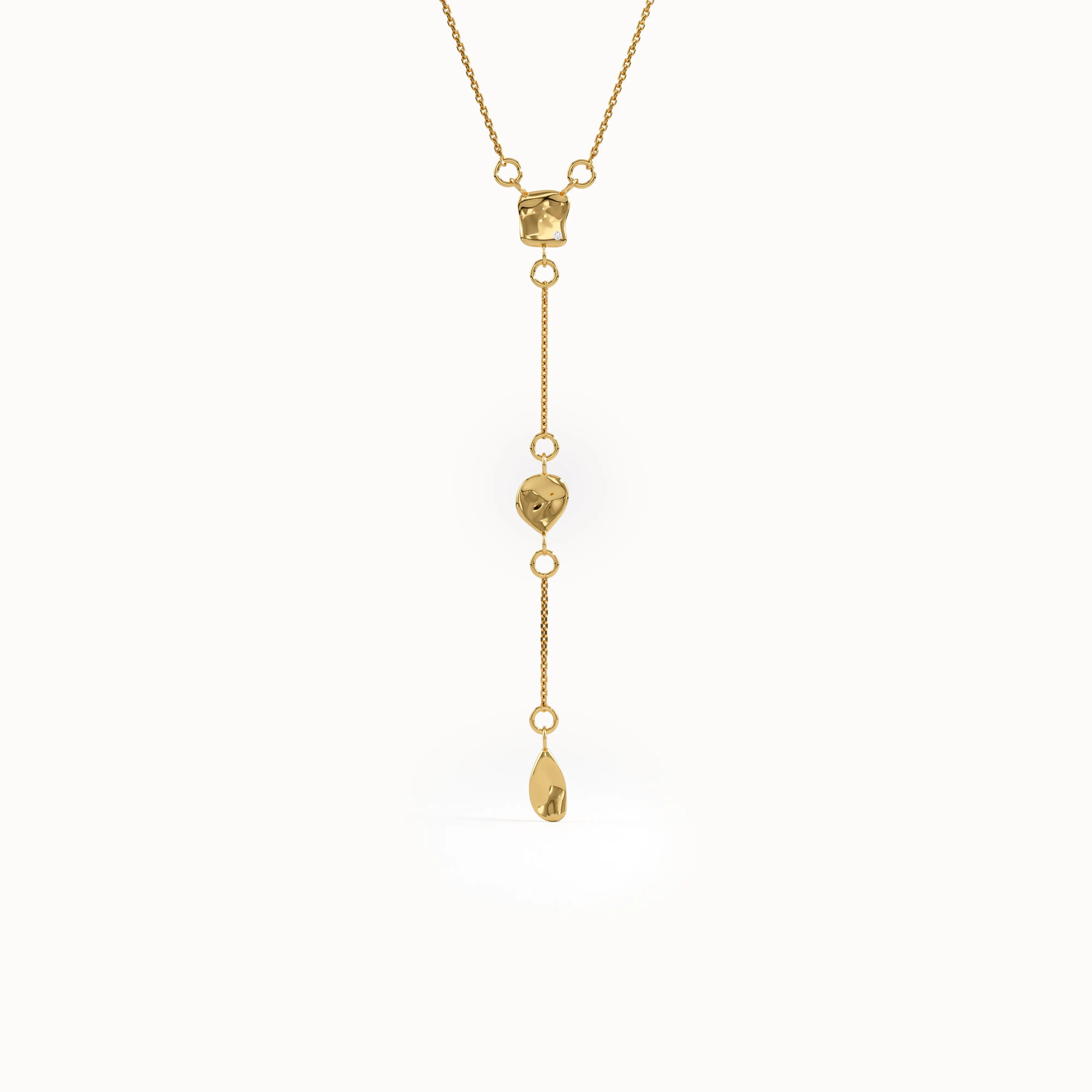 14k Gold Y Drop Necklace for Women - BRENNMORE 