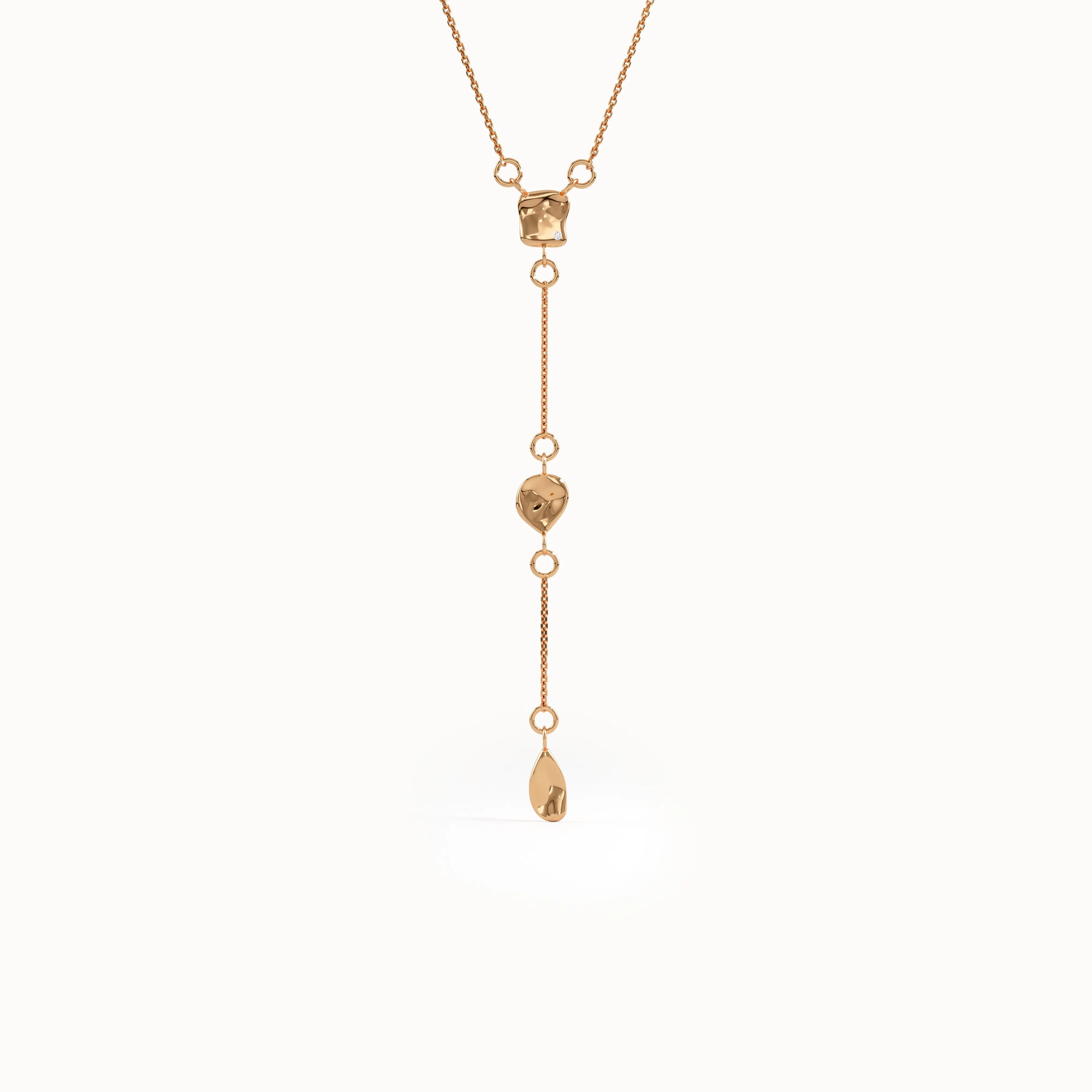 14k Gold Y Drop Necklace for Women - BRENNMORE 
