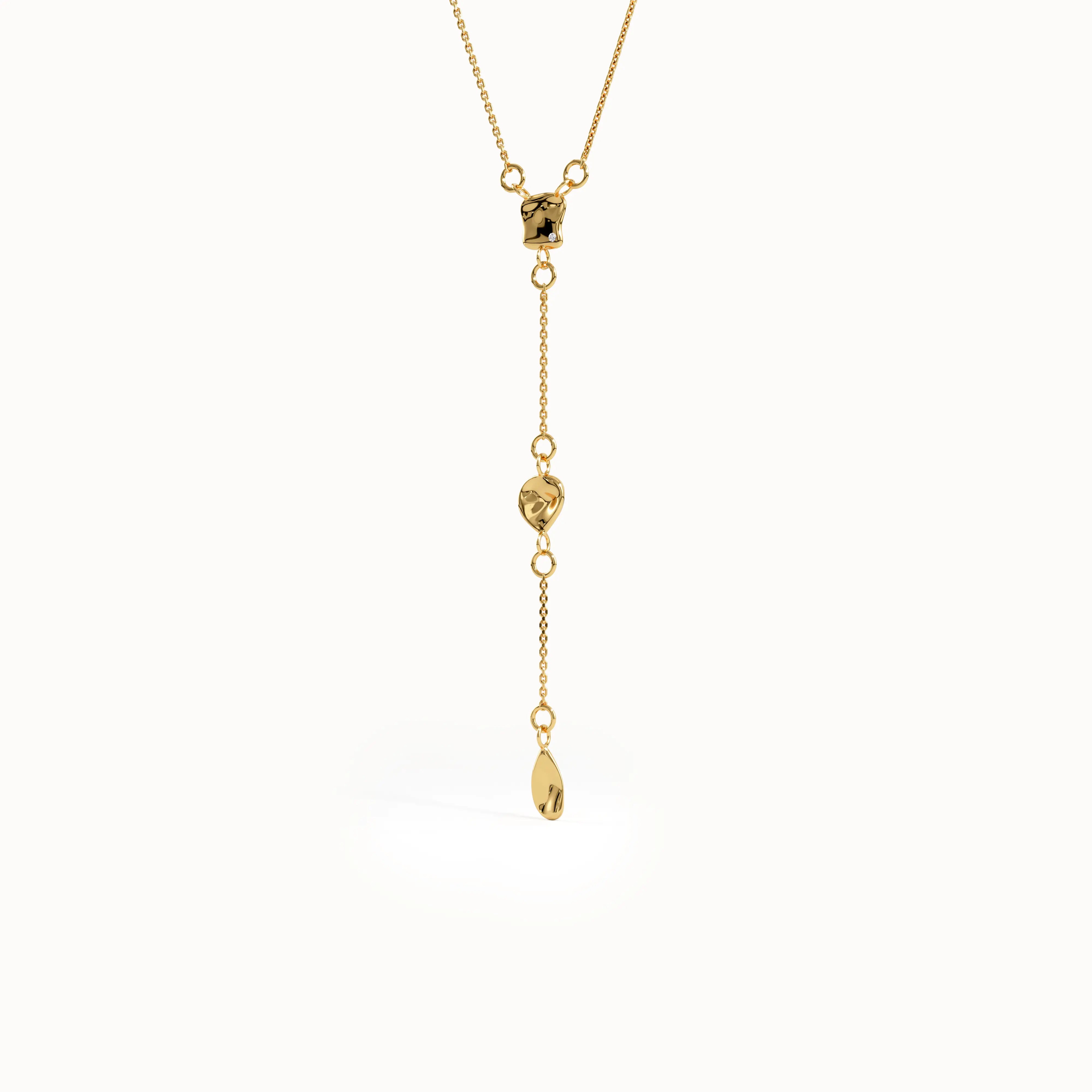 14k Gold Y Drop Necklace for Women - BRENNMORE 