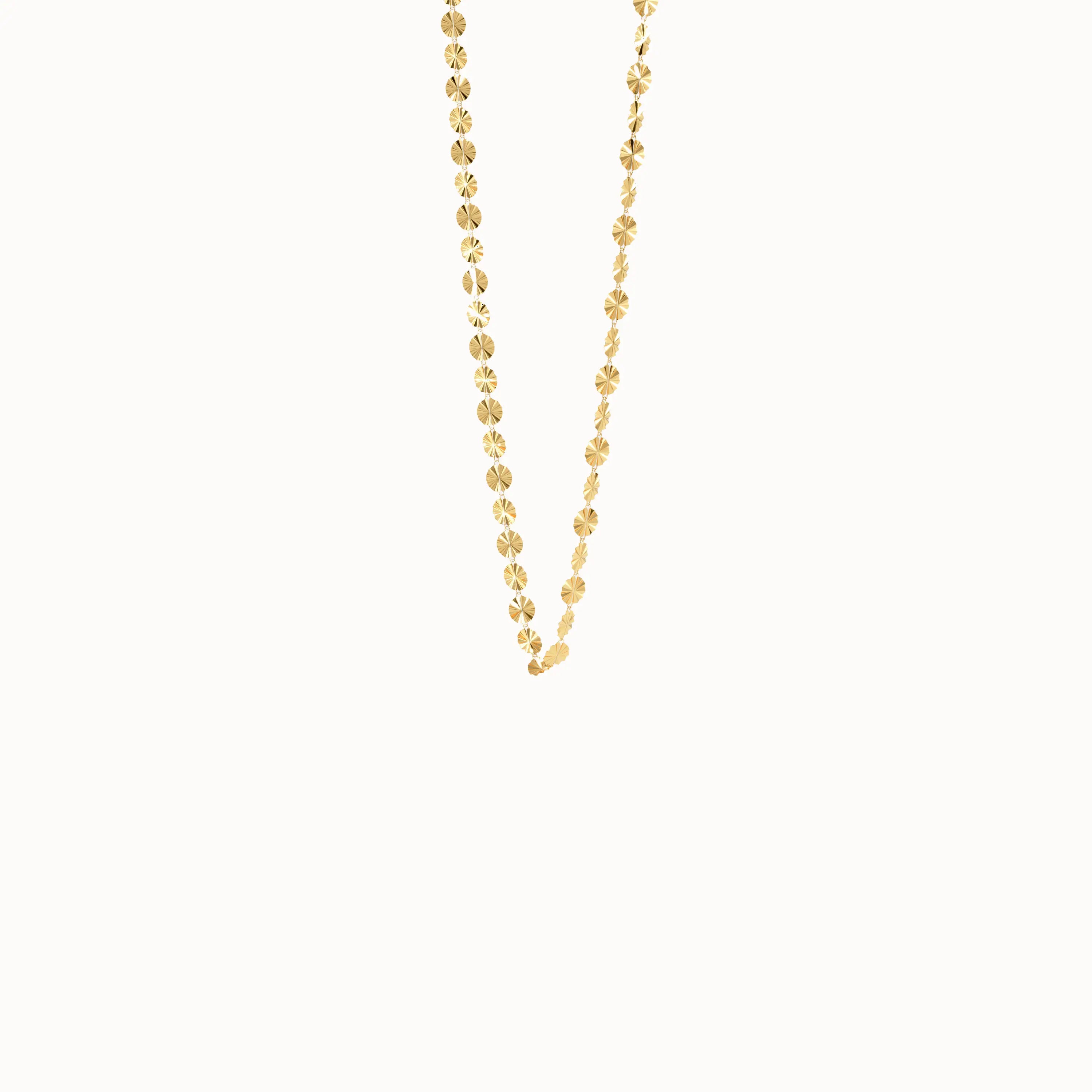 Textured Chain Necklace in 14k Gold - BRENNMORE 