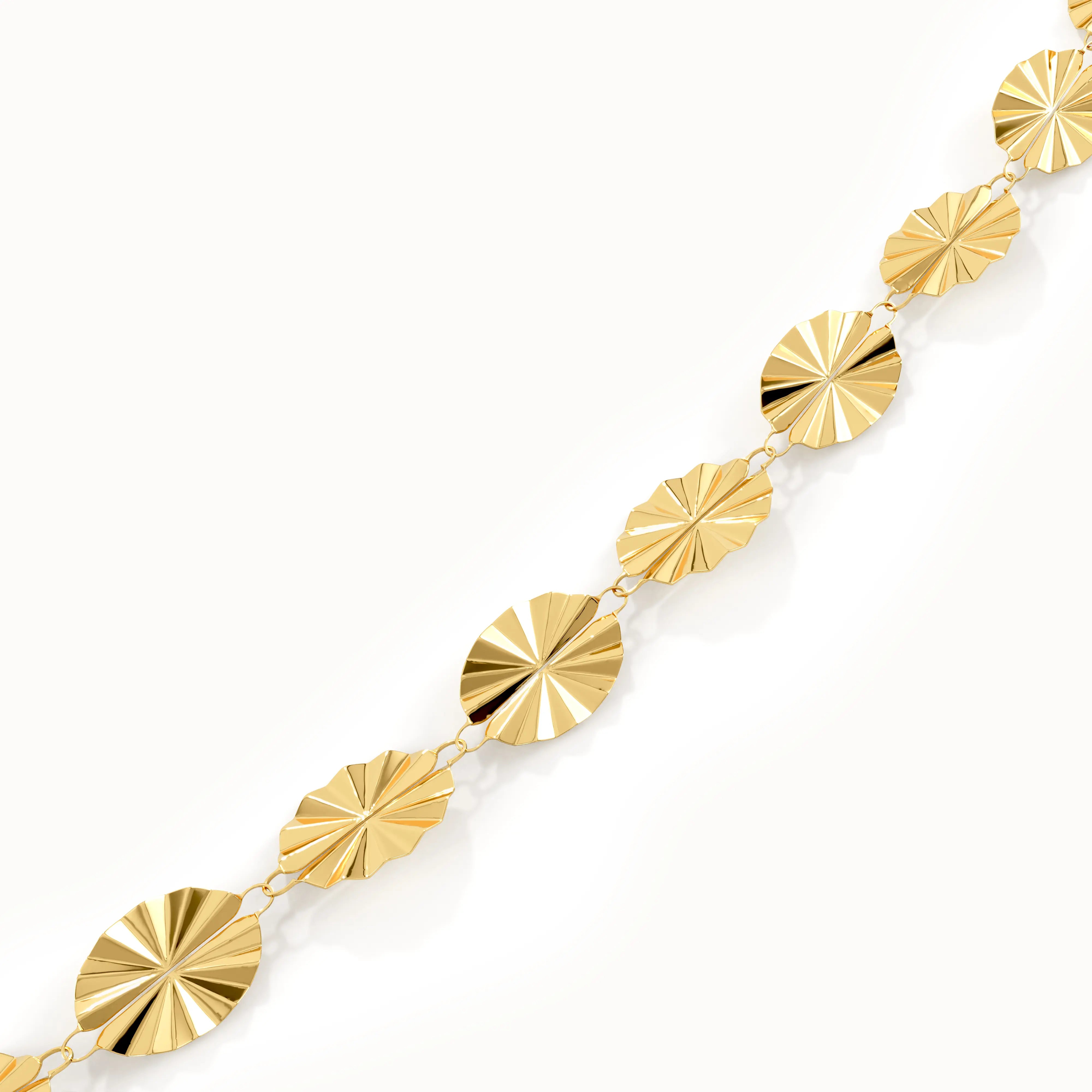 Textured Chain Necklace in 14k Gold brennmore