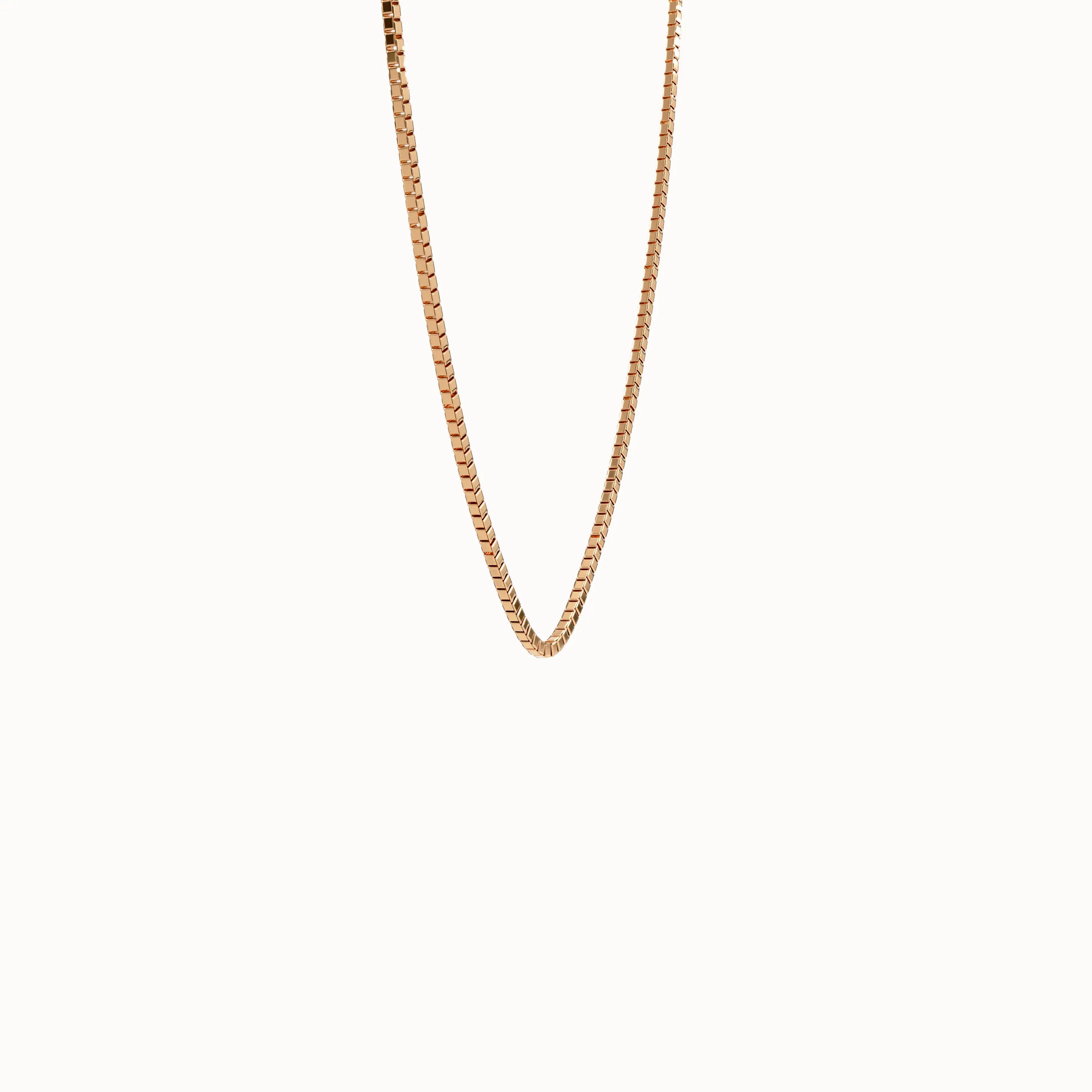 Box Chain Necklace in 14k Gold - BRENNMORE 