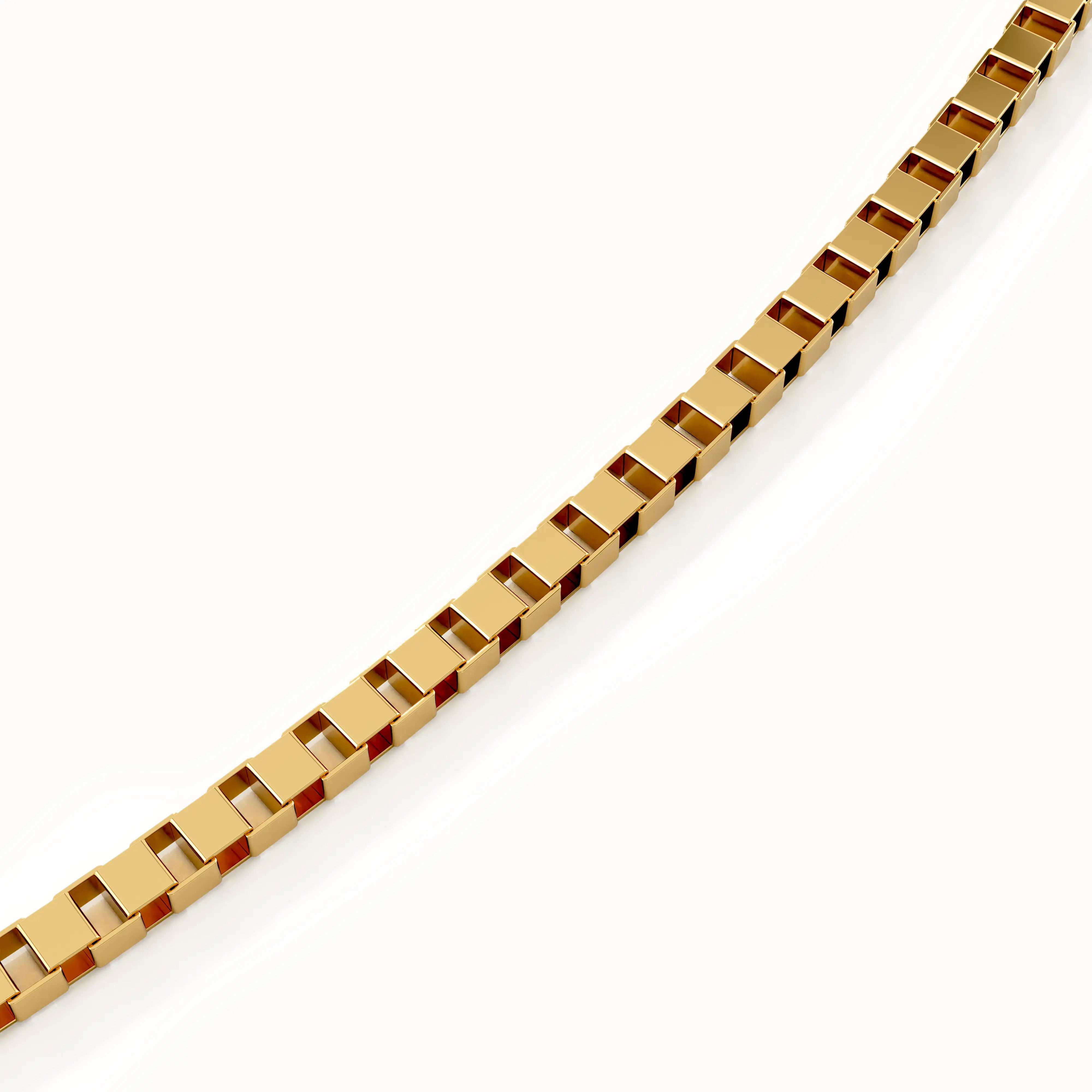 Box Chain Necklace in 14k Gold brennmore