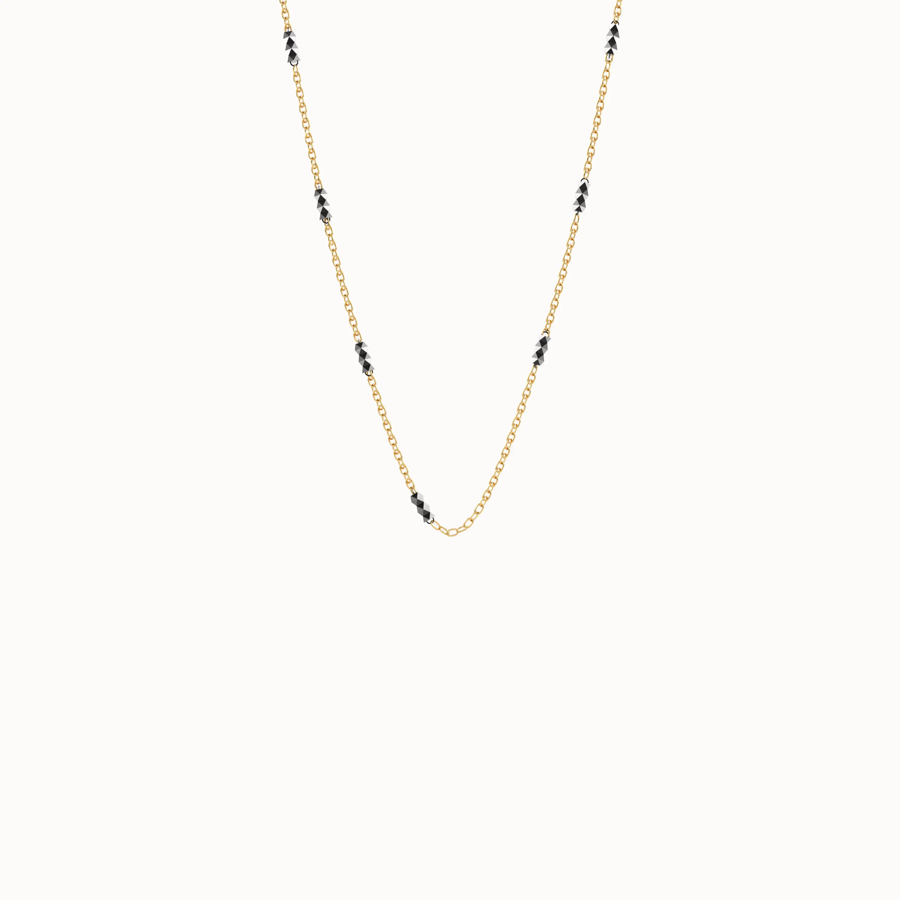 Mixed Metal Bar Chain Necklace - BRENNMORE 