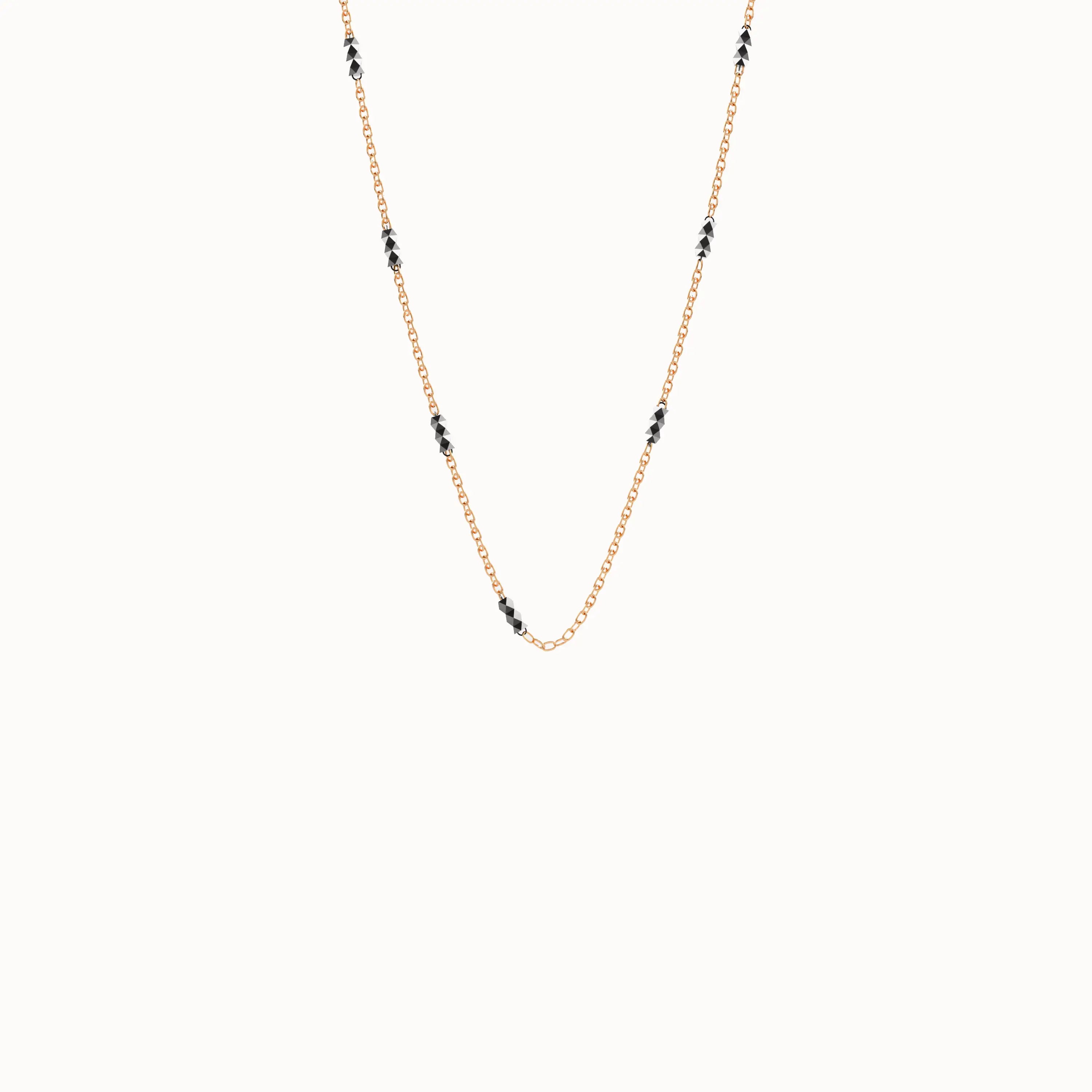 Mixed Metal Bar Chain Necklace - BRENNMORE 
