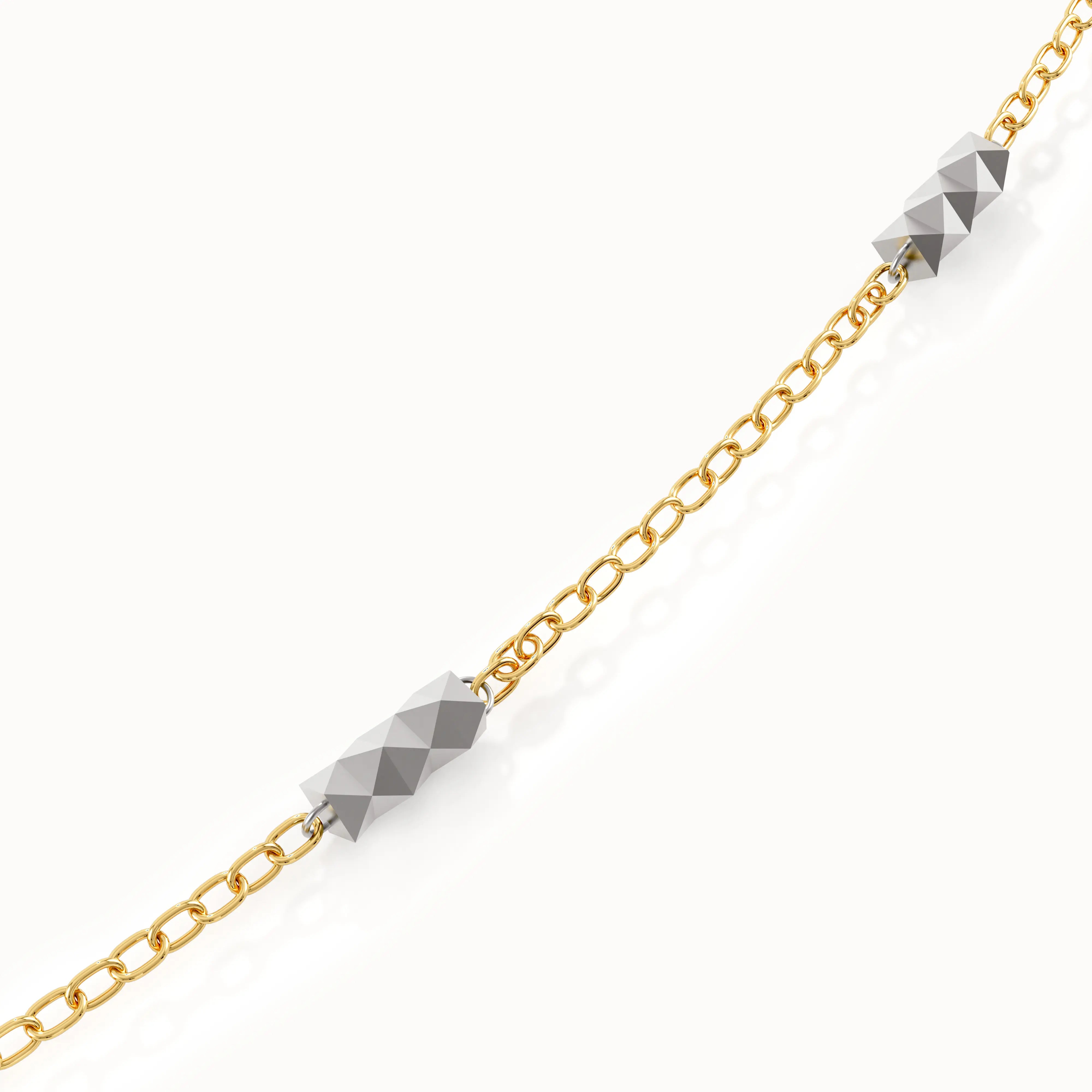 Mixed Metal Bar Chain Necklace brennmore