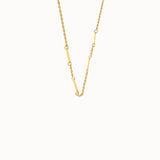 Flat Bar Chain Necklace in Gold