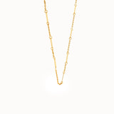 Flat Bar Chain Necklace in Gold