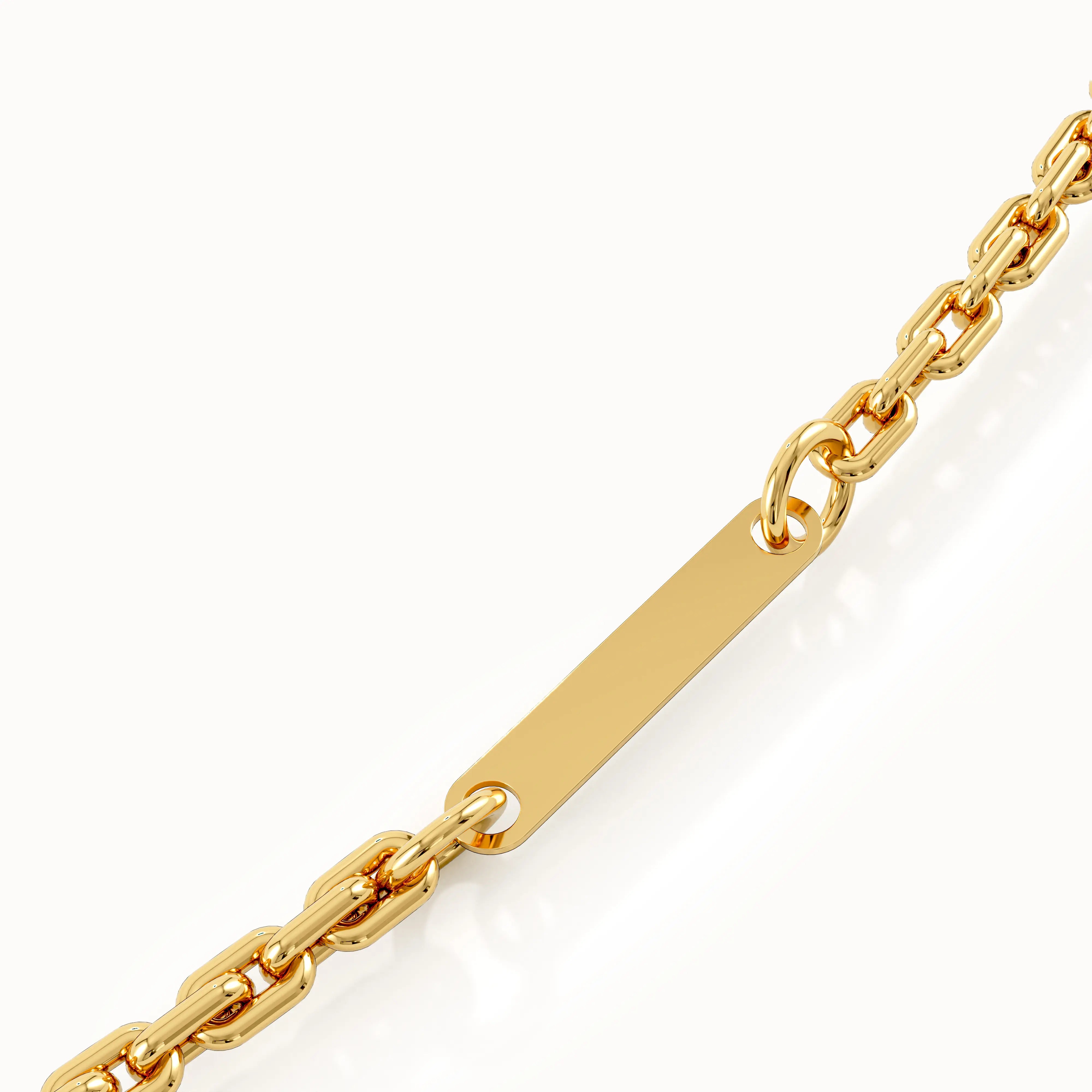 Flat Bar Chain Necklace in Gold brennmore