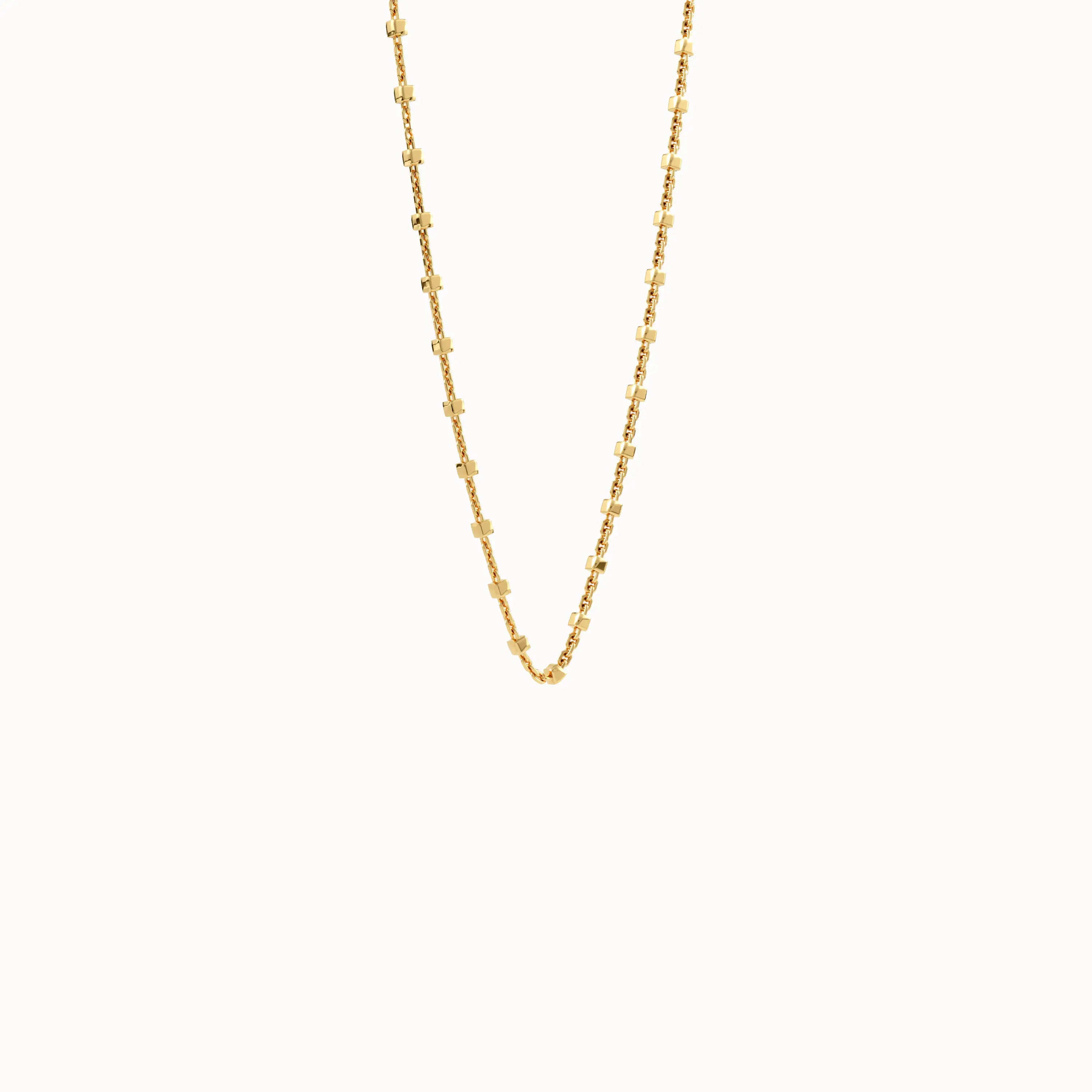 14k Solid Gold Dot Chain Necklace - BRENNMORE 