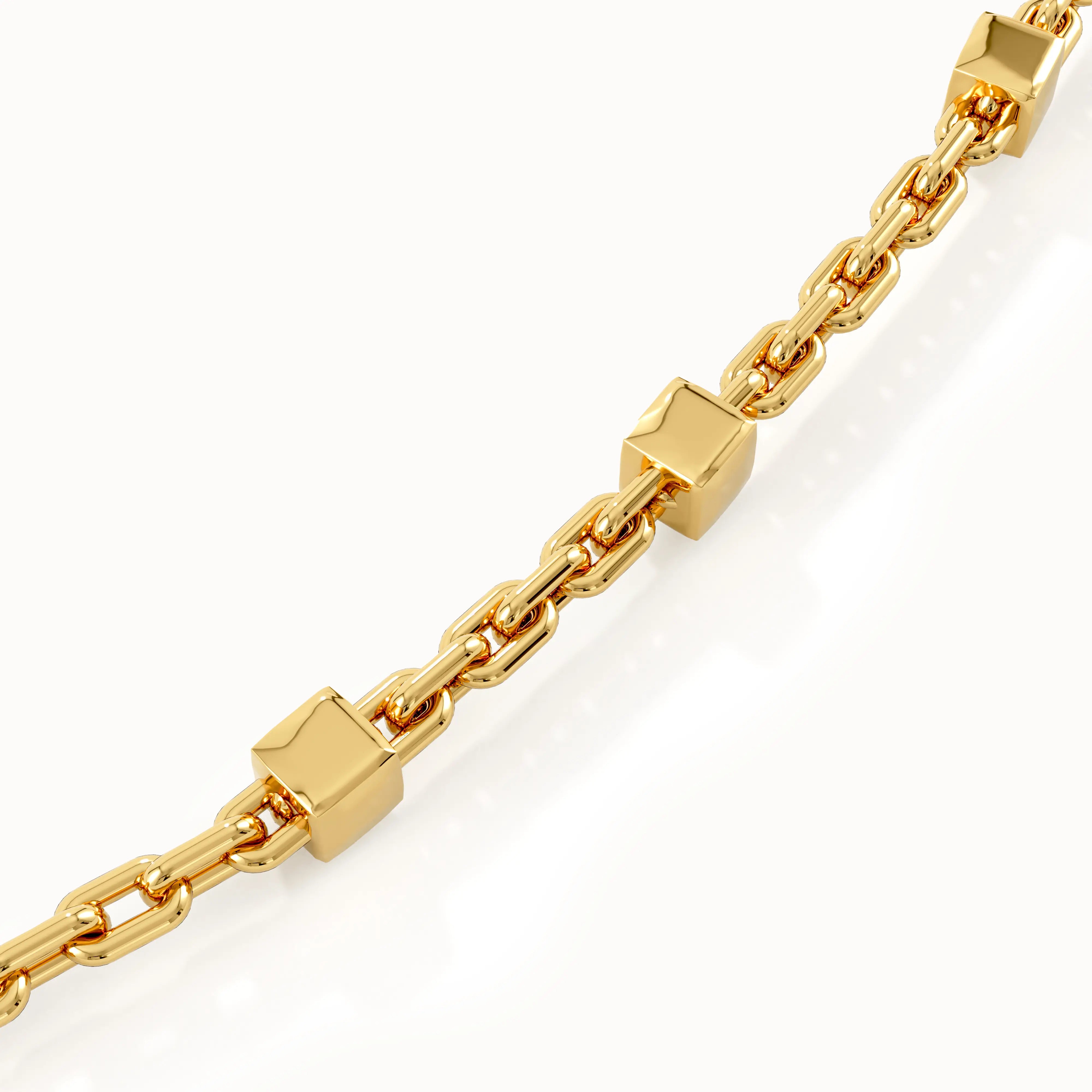 14k Solid Gold Dot Chain Necklace brennmore