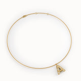 Pave Initial Necklace in 14k Gold - BRENNMORE 