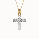 Textured Cross Pendant Necklace