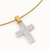 Textured Cross Pendant Necklace