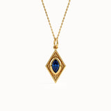 Rhombus Sapphire Pendant Necklace