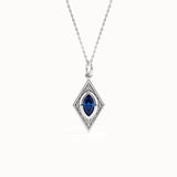 Rhombus Sapphire Pendant Necklace