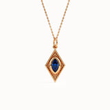 Rhombus Sapphire Pendant Necklace