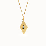 Rhombus Sapphire Pendant Necklace
