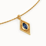 Rhombus Sapphire Pendant Necklace