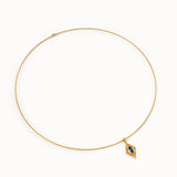 Rhombus Sapphire Pendant Necklace