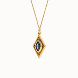 Rhombus Sapphire Pendant Necklace