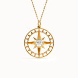 Round Compass Pendant Necklace