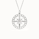 Round Compass Pendant Necklace