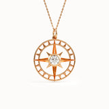 Round Compass Pendant Necklace