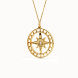 Round Compass Pendant Necklace