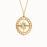 Round Compass Pendant Necklace
