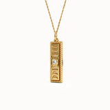 Celestial Rectangle Pendant Necklace