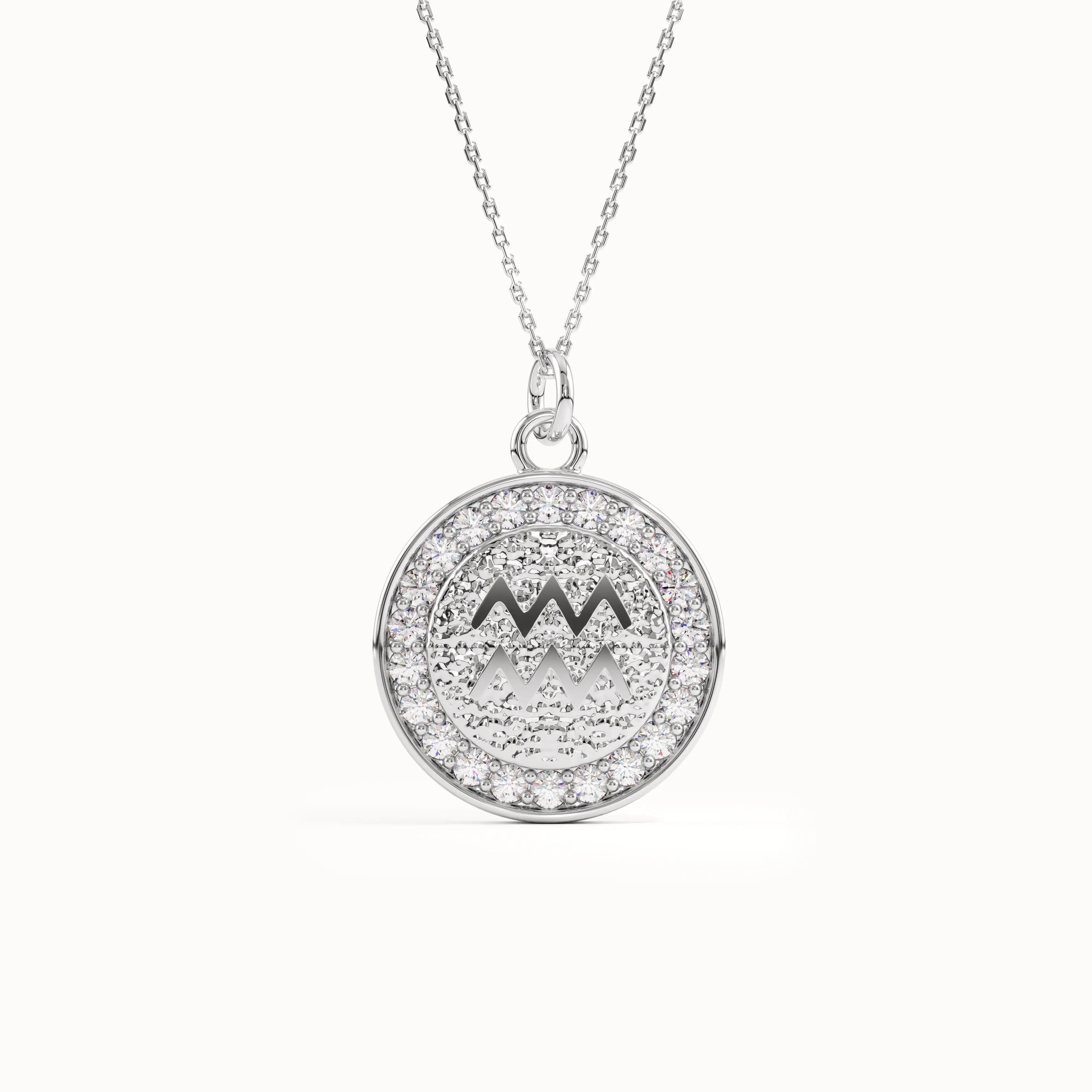 Aquarius Sign Pendant Necklace