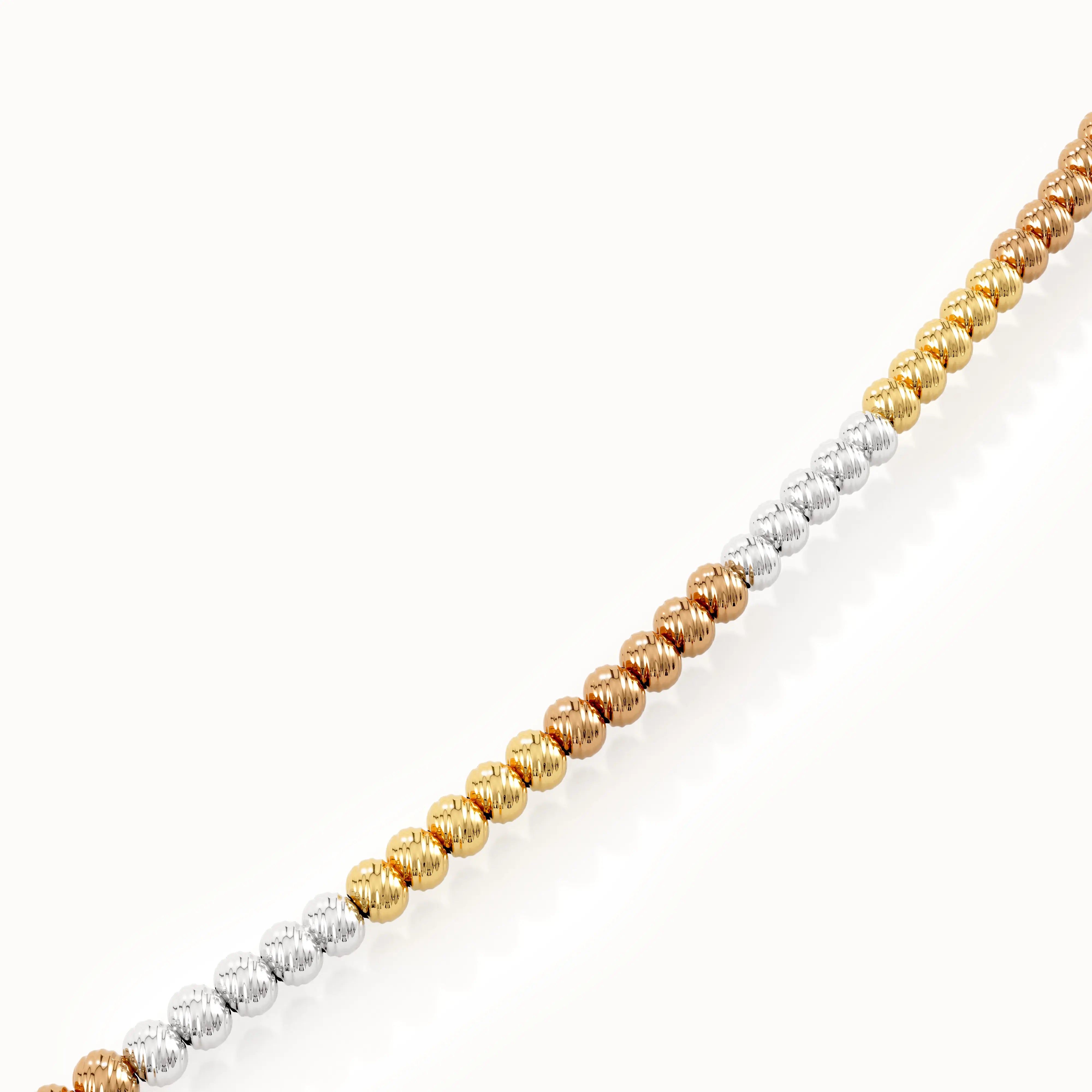 Mixed Gold Beaded Chain Necklace brennmore