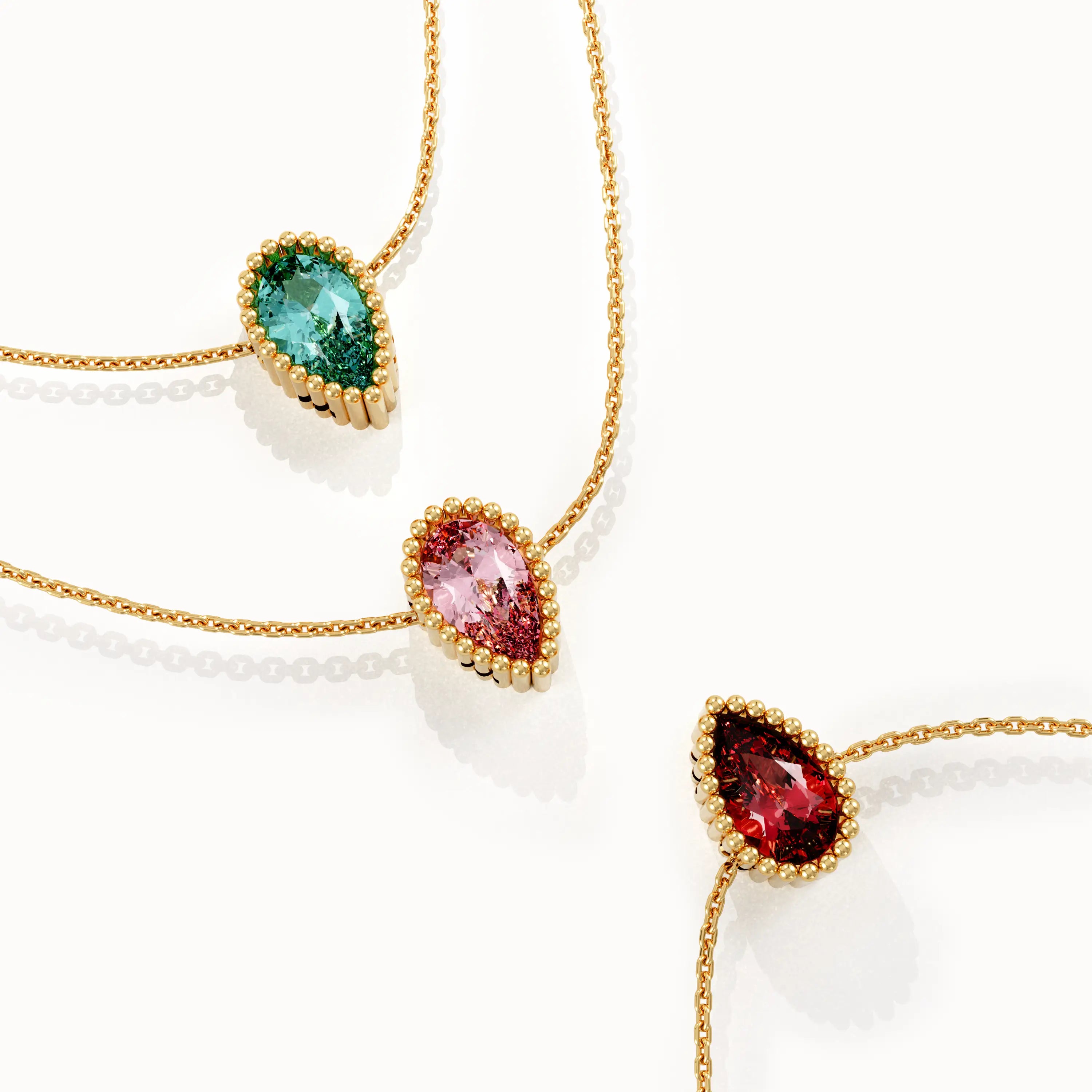 Pear Family Birthstone Necklace - BRENNMORE 