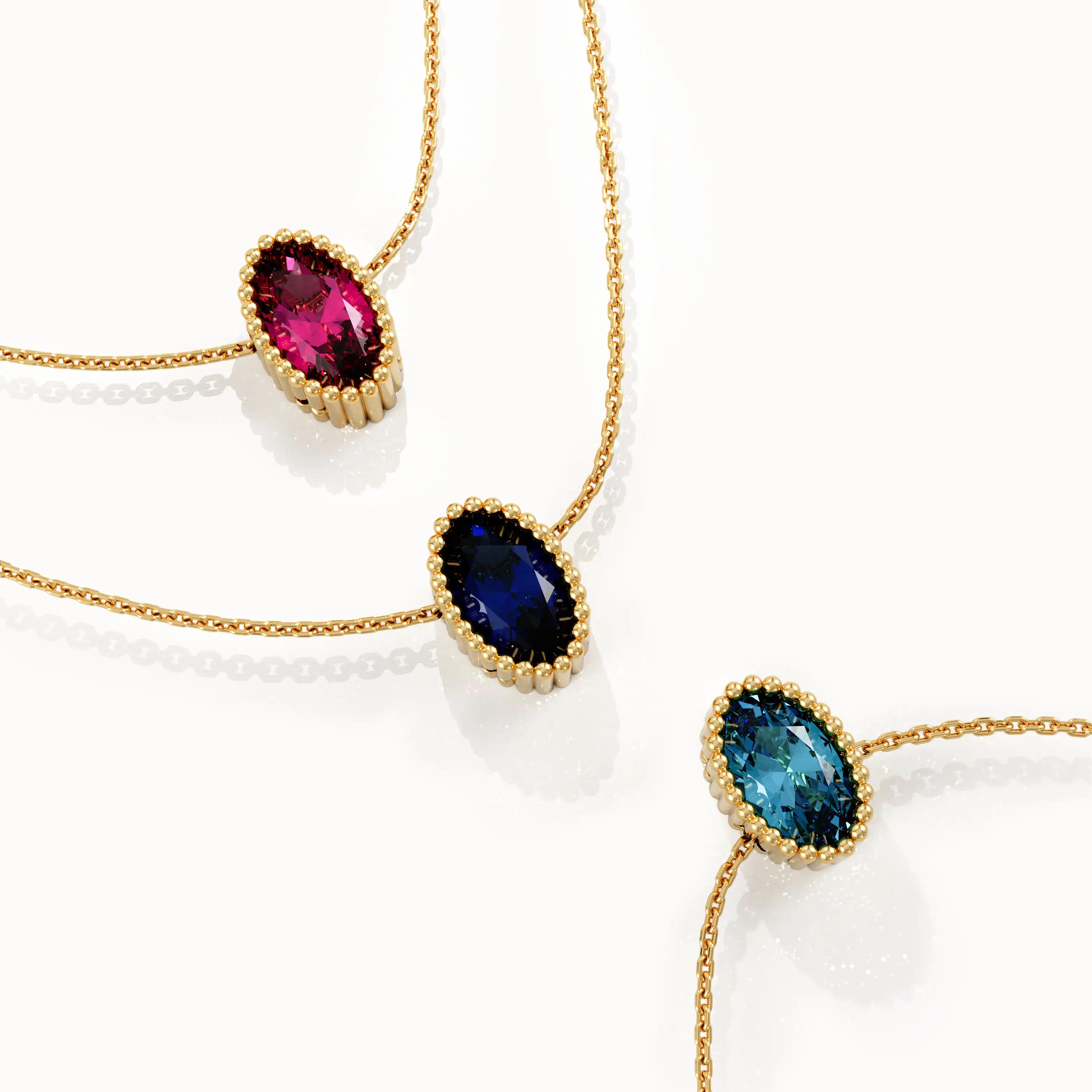 Oval Family Birthstone Necklace - BRENNMORE 