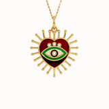 14k Solid Gold Custom Enamel Pendant - BRENNMORE 