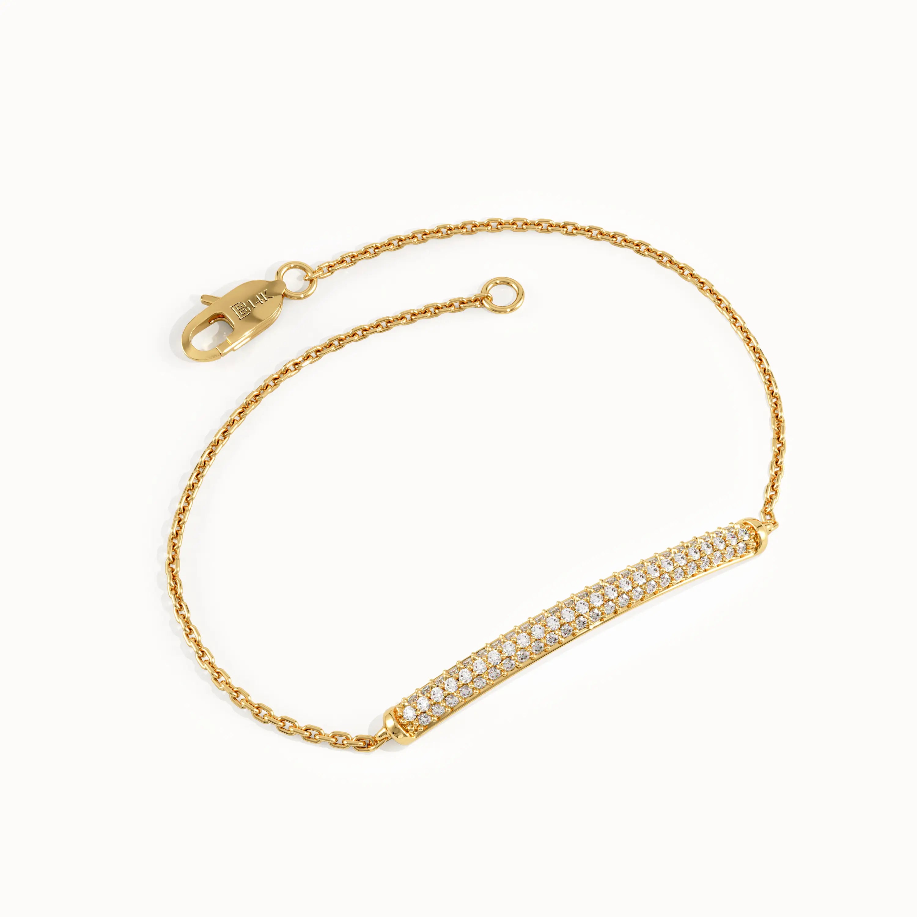 Pave Lab Diamond Bar Bracelet for Women - BRENNMORE 