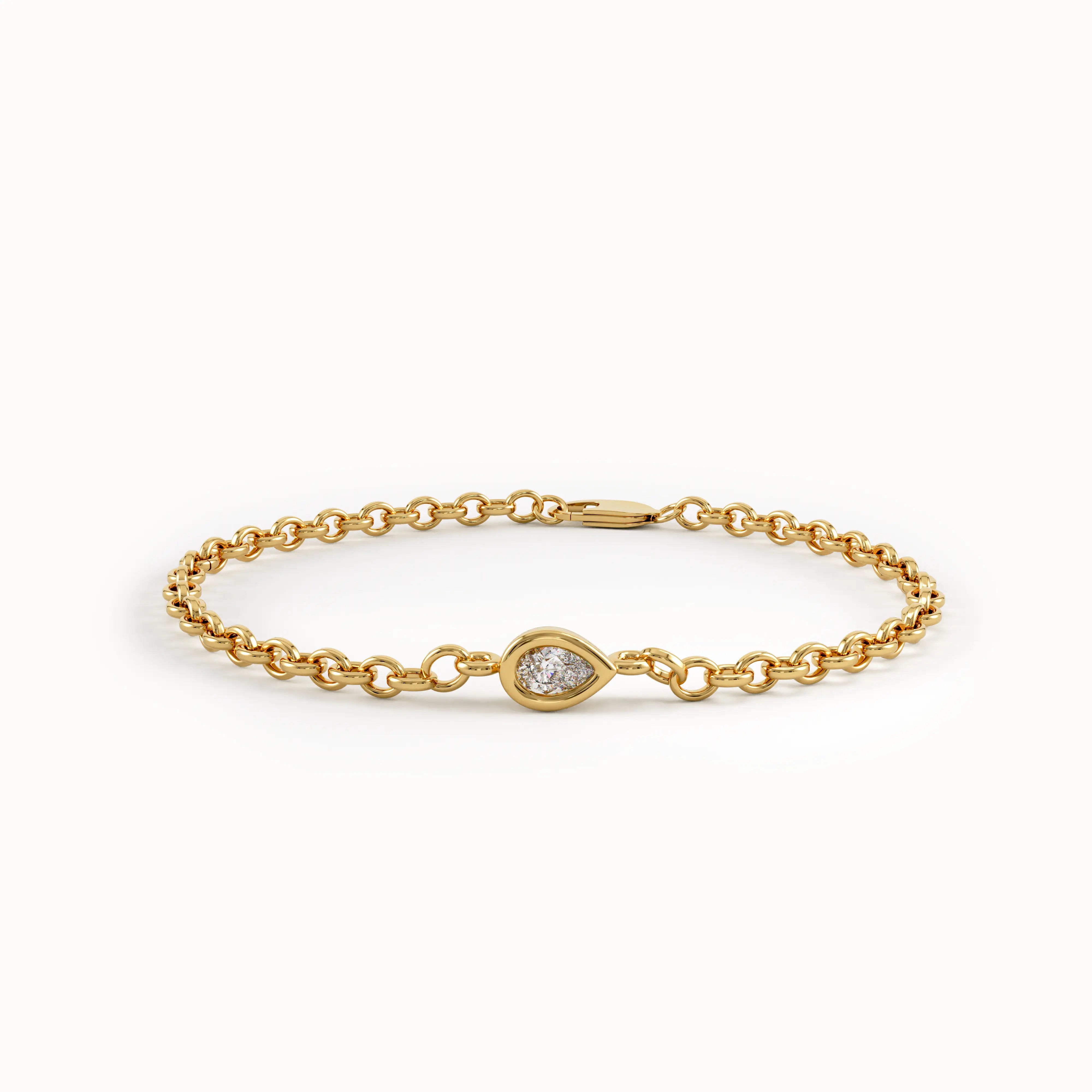 Pear Lab Diamond Solitaire Bracelet - BRENNMORE