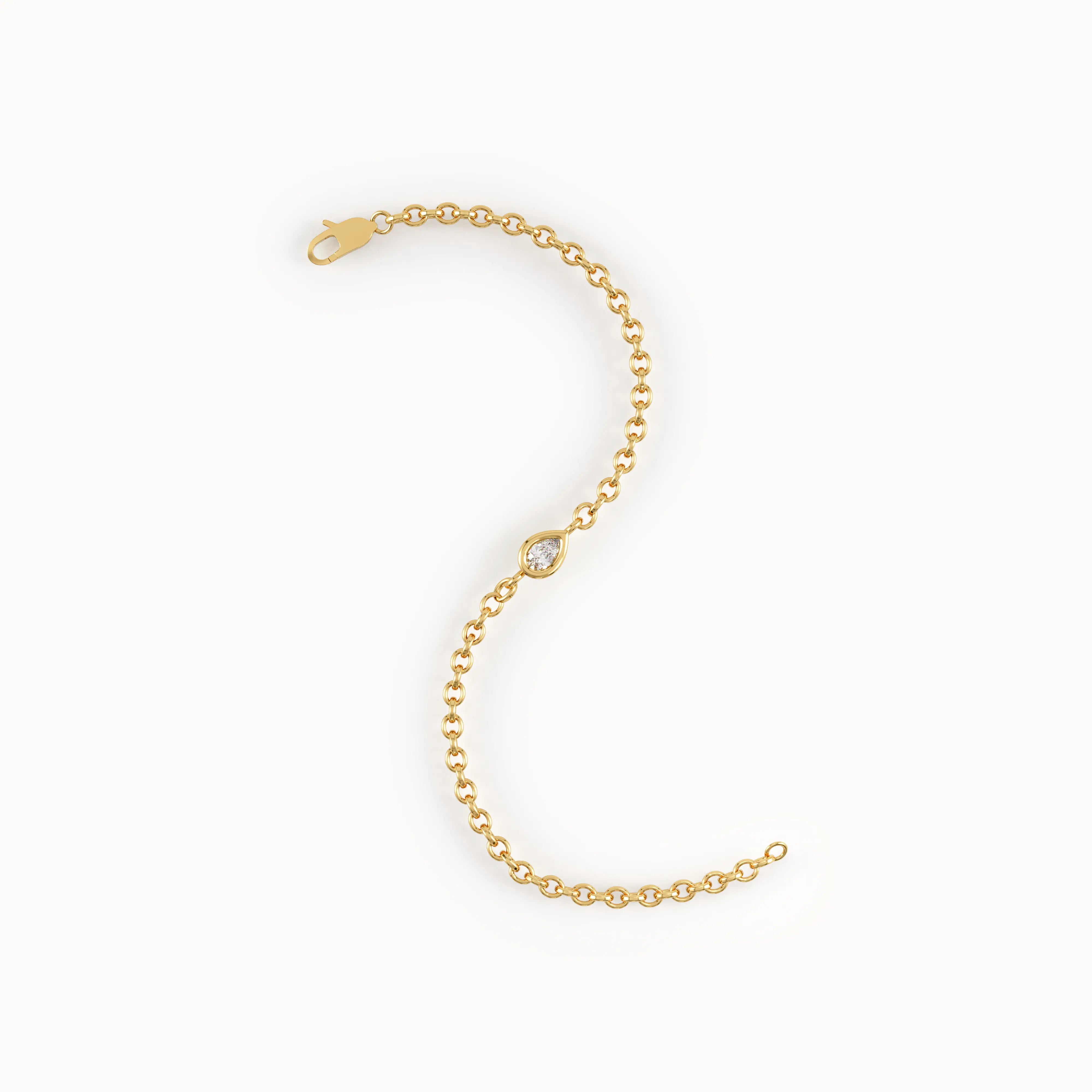 Pear Lab Diamond Solitaire Bracelet - BRENNMORE