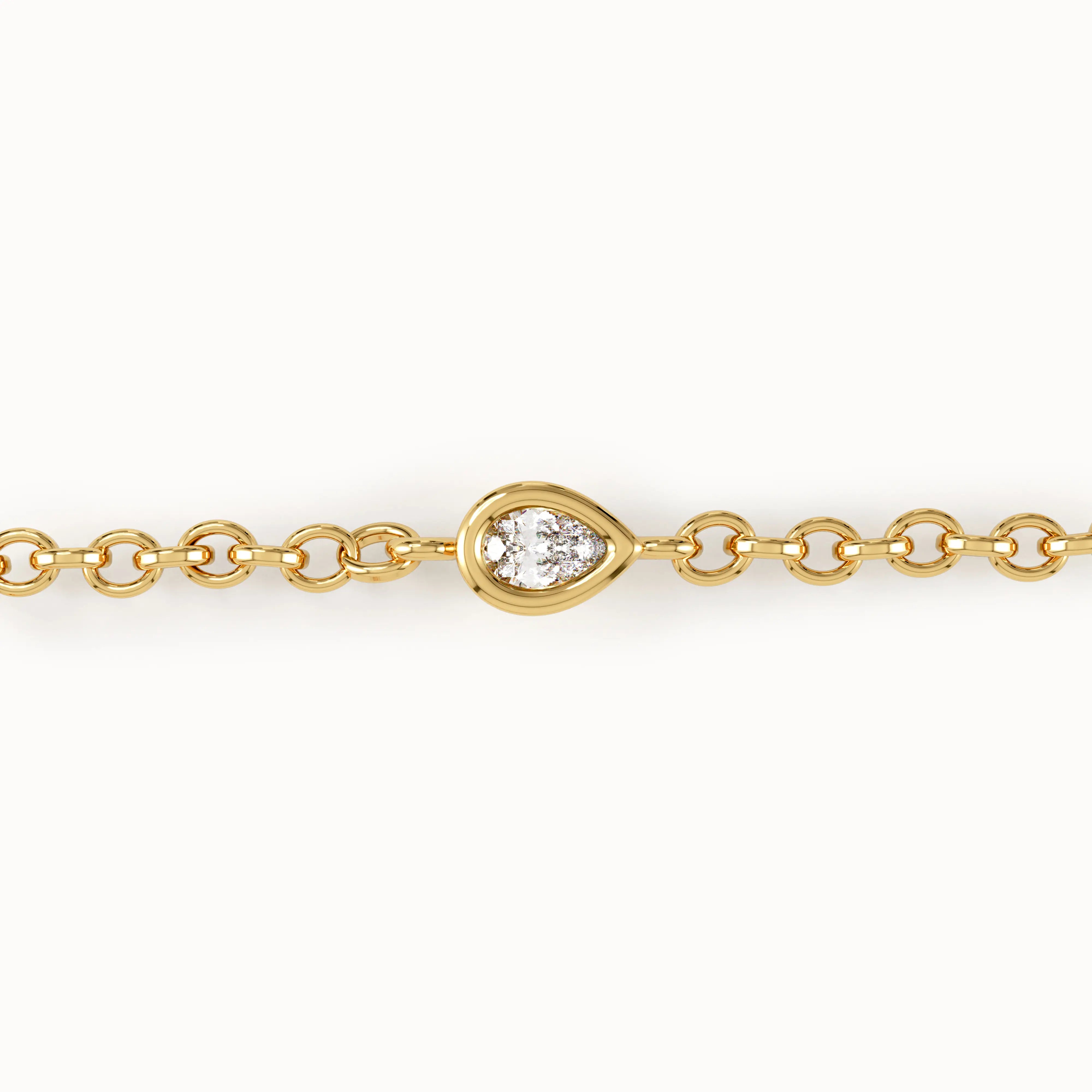 Pear Lab Diamond Solitaire Bracelet - BRENNMORE