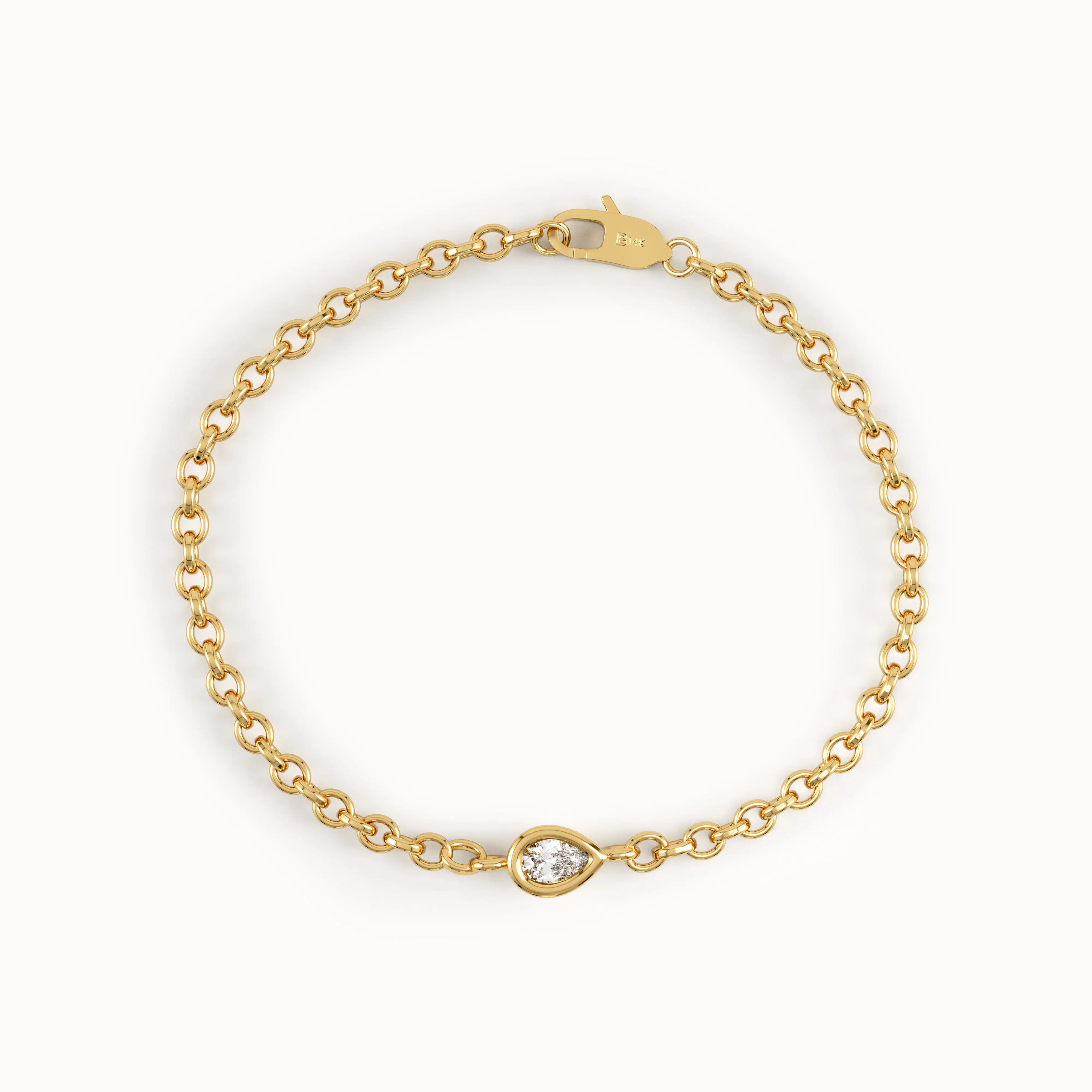 Pear Lab Diamond Solitaire Bracelet - BRENNMORE